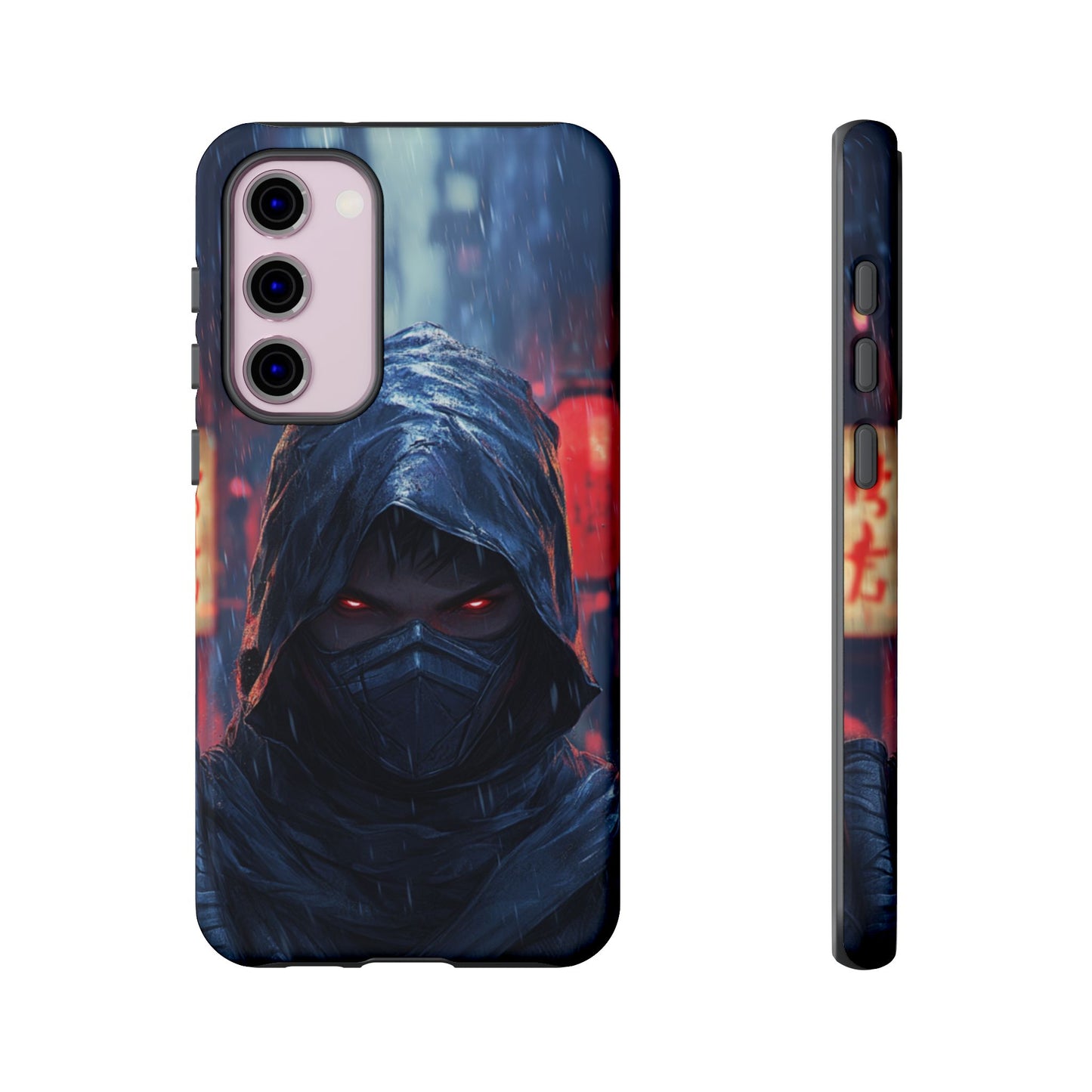 Cyberpunk Ninja Red Eyes Rain - Tough Samsung Galaxy Case