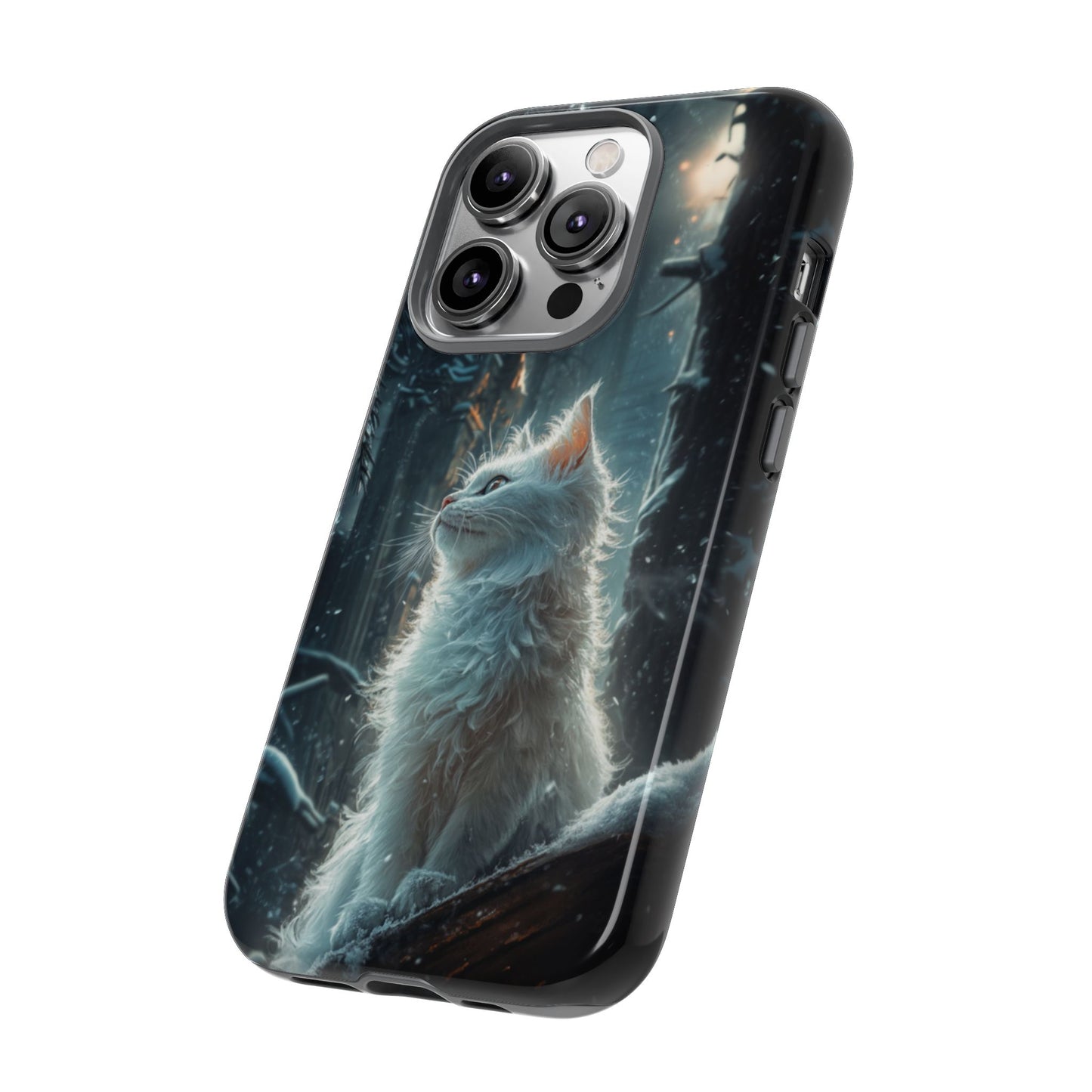 Winter Enchantment White Cat Phone Case - iPhone, Google Pixel, Samsung Galaxy