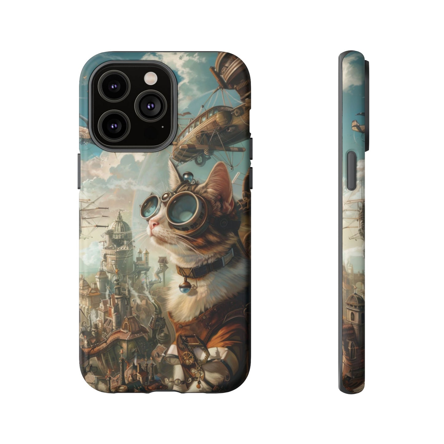 Steampunk Cat Adventurer - iPhone, Google Pixel, Samsung Galaxy