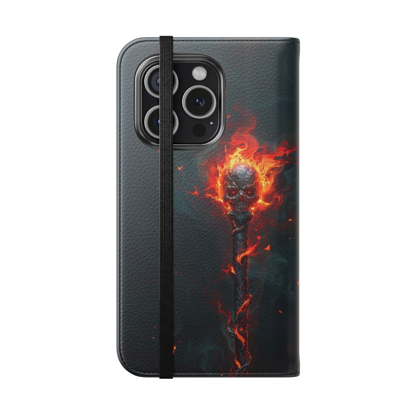 Inferno Skull Staff - Wallet Flip Case