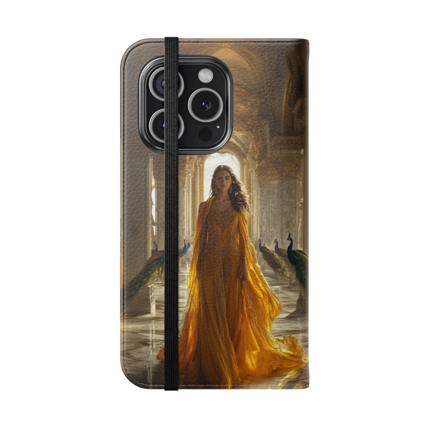 Hera Golden Palace Peacock Goddess - Wallet Flip Case