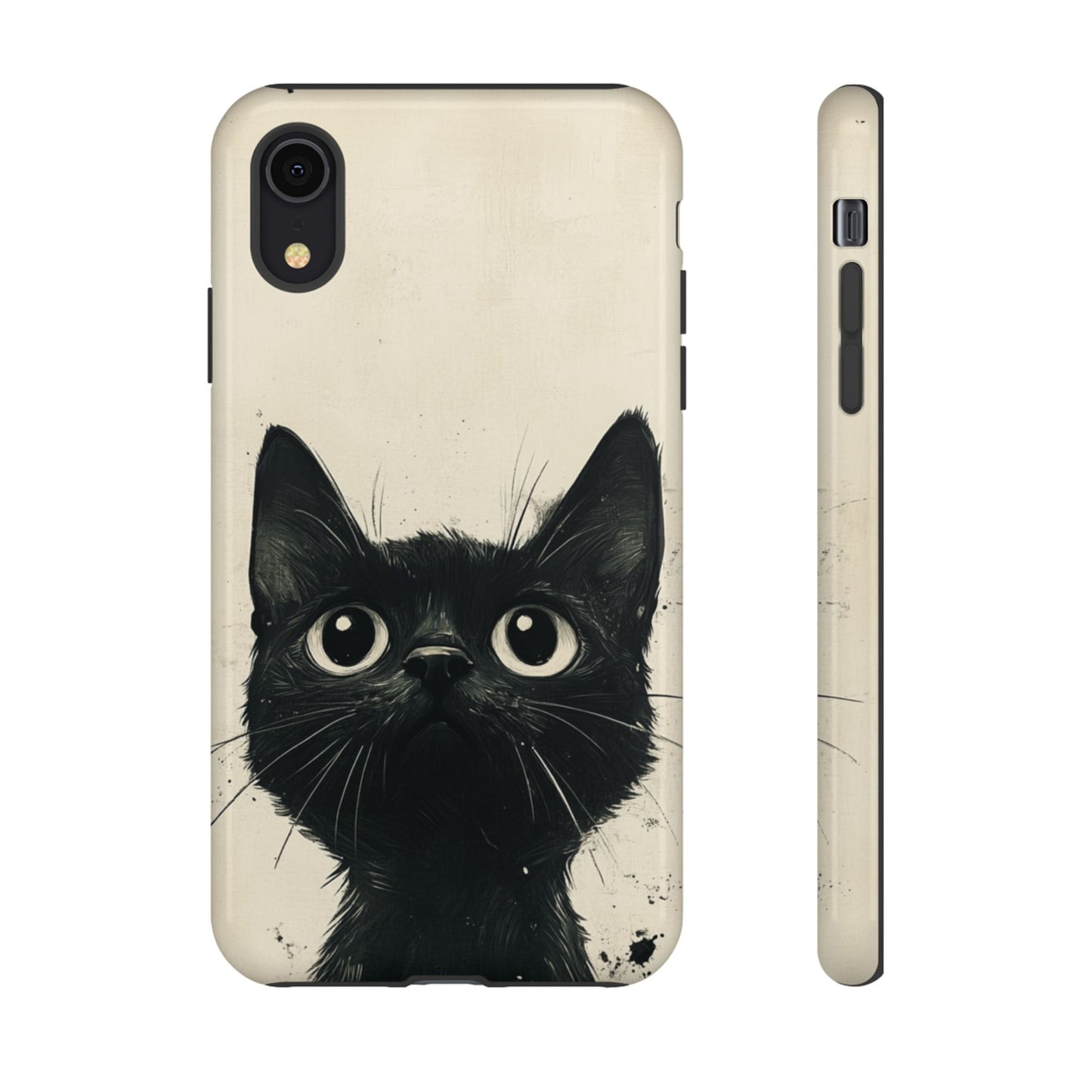 Black Cat Ink Sketch - Tough iPhone Case