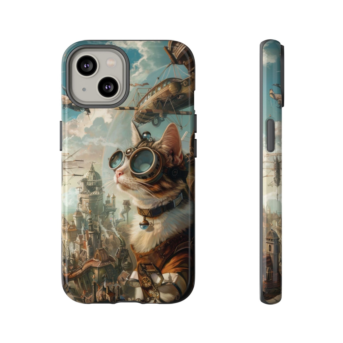 Steampunk Cat Adventurer - iPhone, Google Pixel, Samsung Galaxy