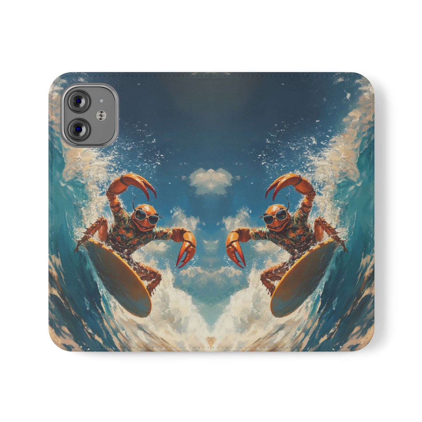 Surfing Crab - Wallet Flip Case