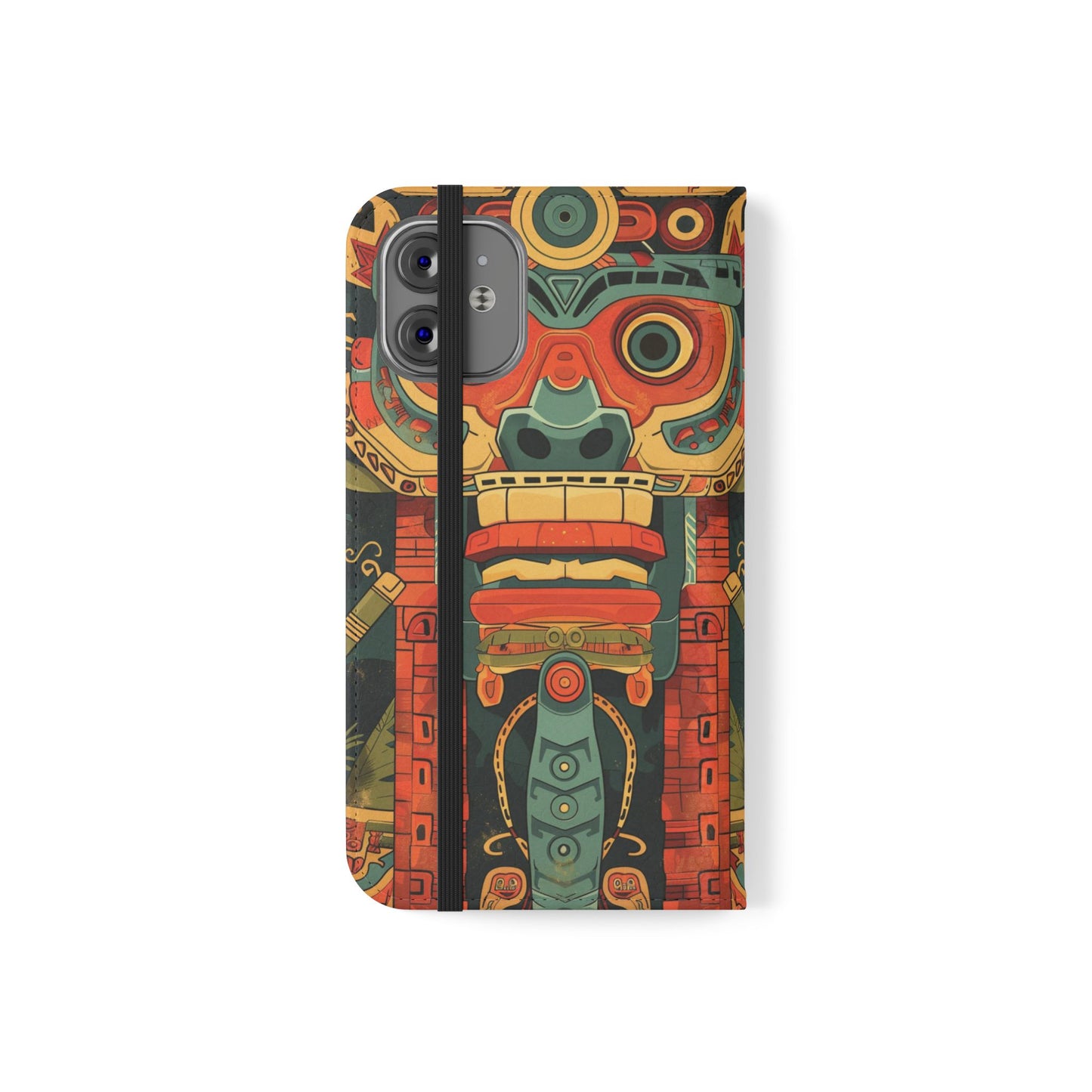 Aztec Totem Mask - Wallet Flip Case