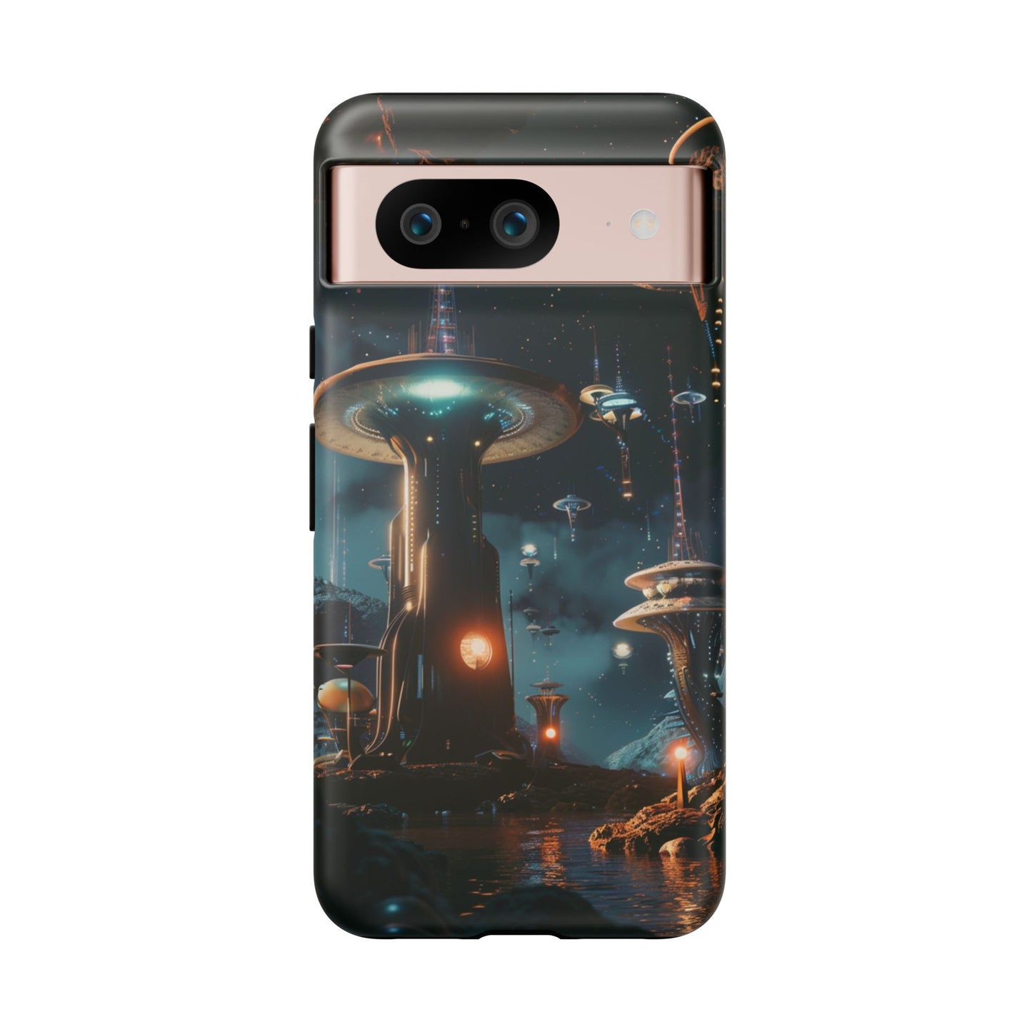 Futuristic Alien City - iPhone, Google Pixel, Samsung Galaxy