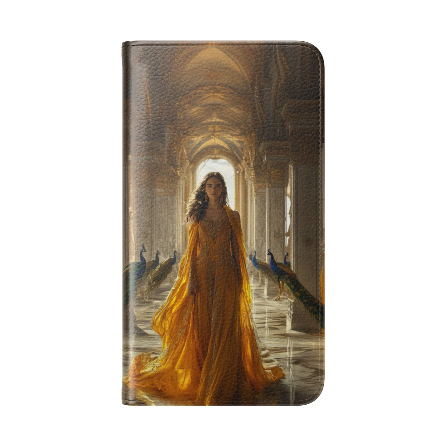 Hera Golden Palace Peacock Goddess - Wallet Flip Case