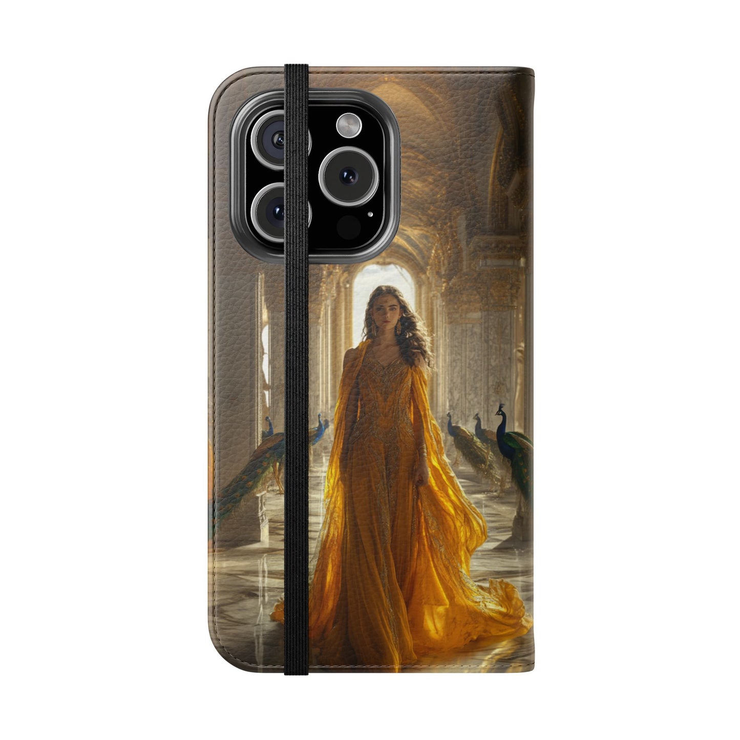Hera Golden Palace Peacock Goddess - Wallet Flip Case