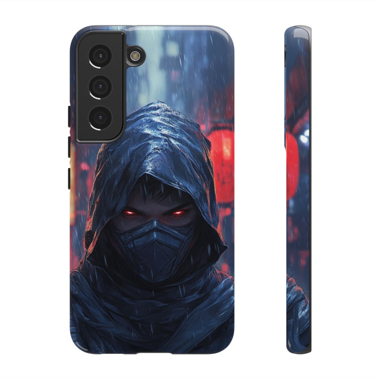Cyberpunk Ninja Red Eyes Rain - Tough Samsung Galaxy Case