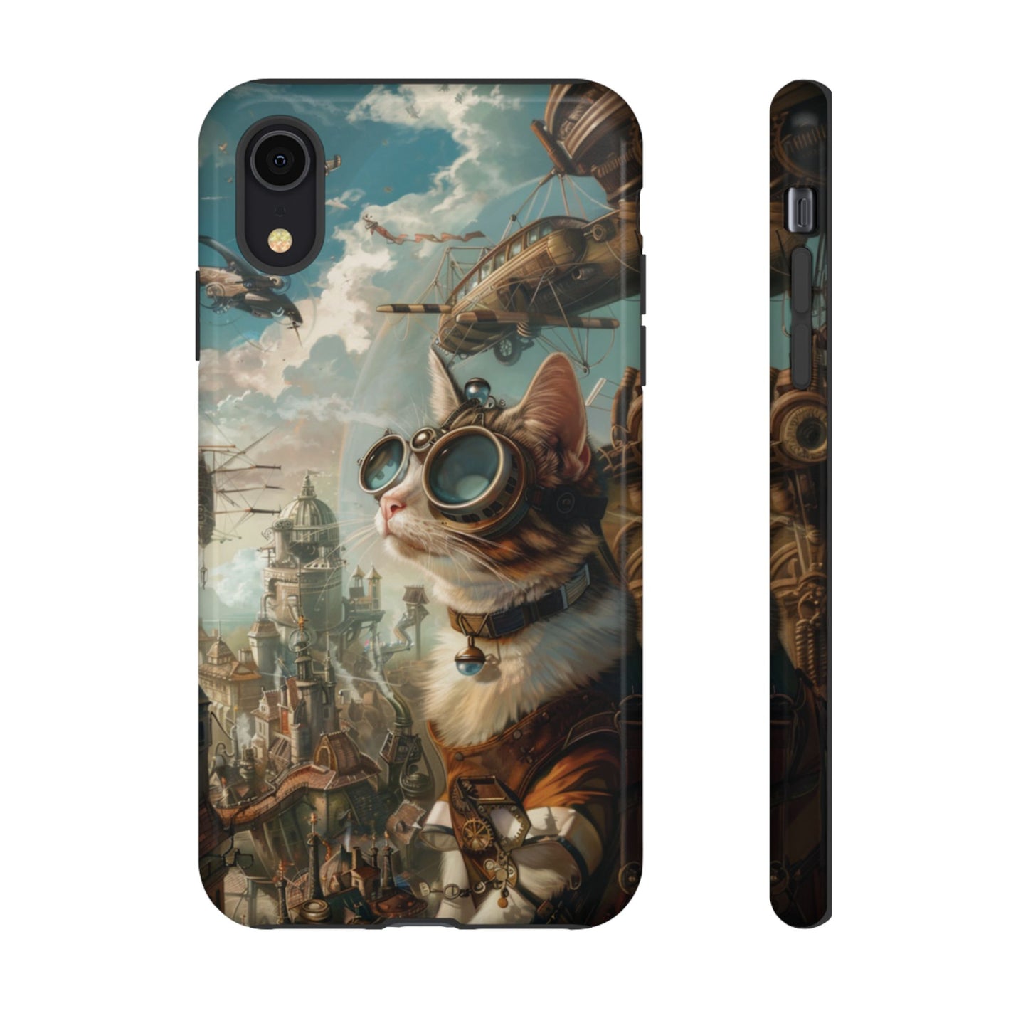 Steampunk Cat Adventurer - iPhone, Google Pixel, Samsung Galaxy