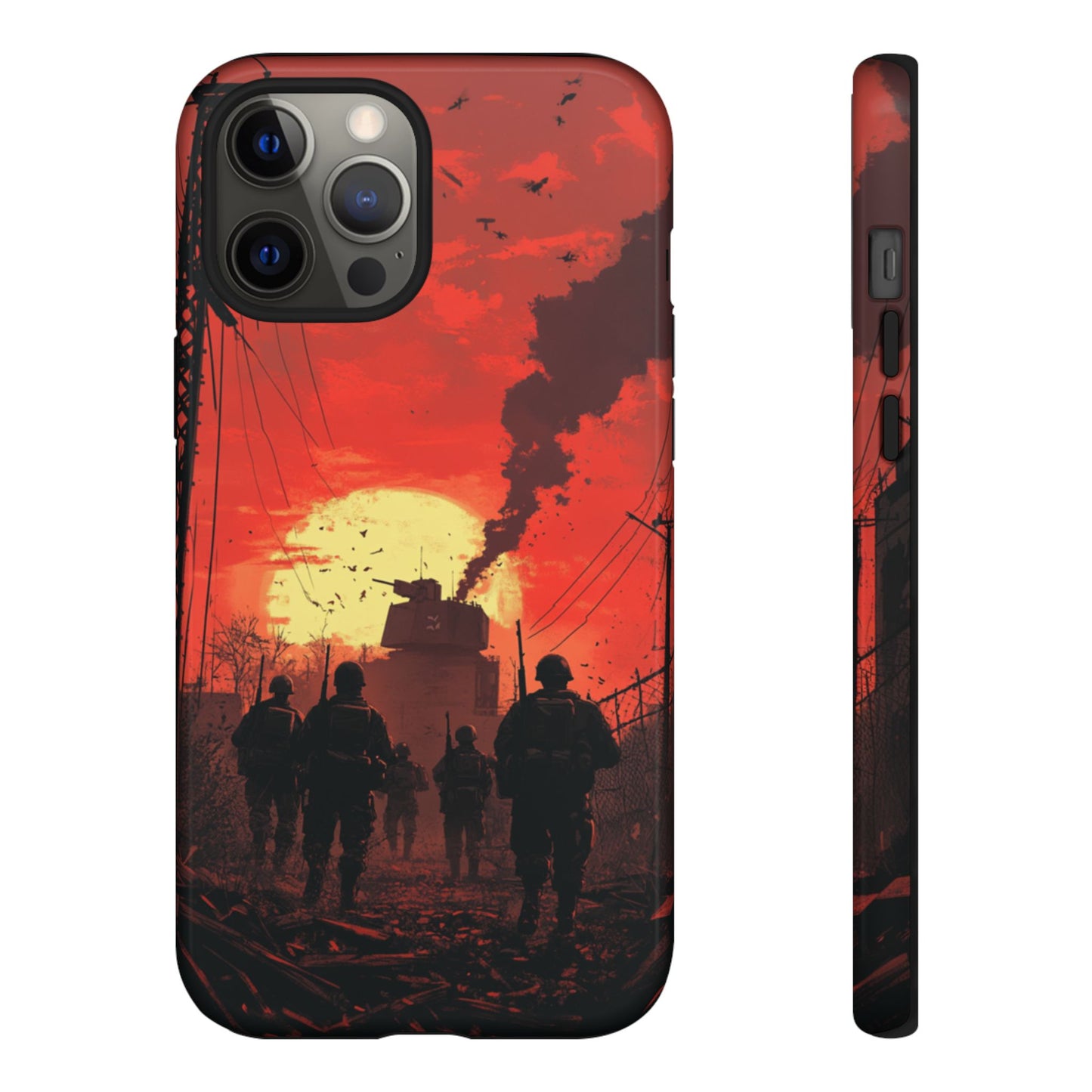 Dystopian Sunset Soldier Phone Case - iPhone, Google Pixel, Samsung Galaxy