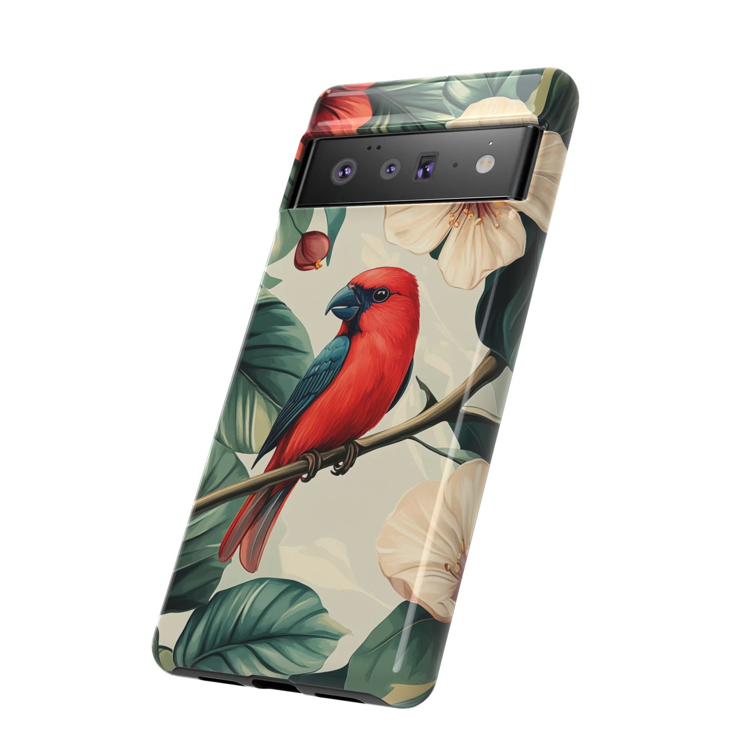 Tropical Bird and Hibiscus Phone Case – iPhone, Google Pixel, Samsung Galaxy