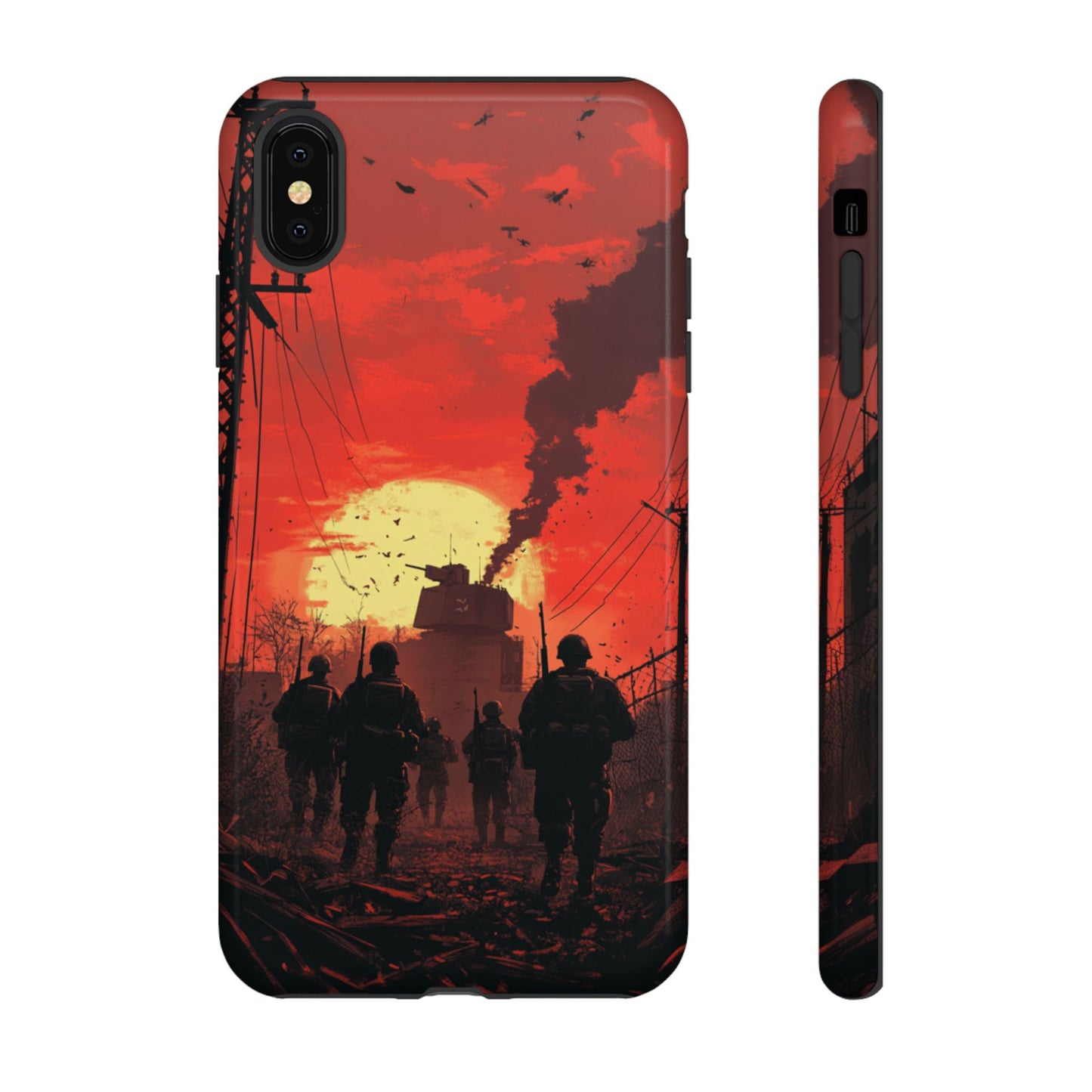 Dystopian Sunset Soldier Phone Case - iPhone, Google Pixel, Samsung Galaxy