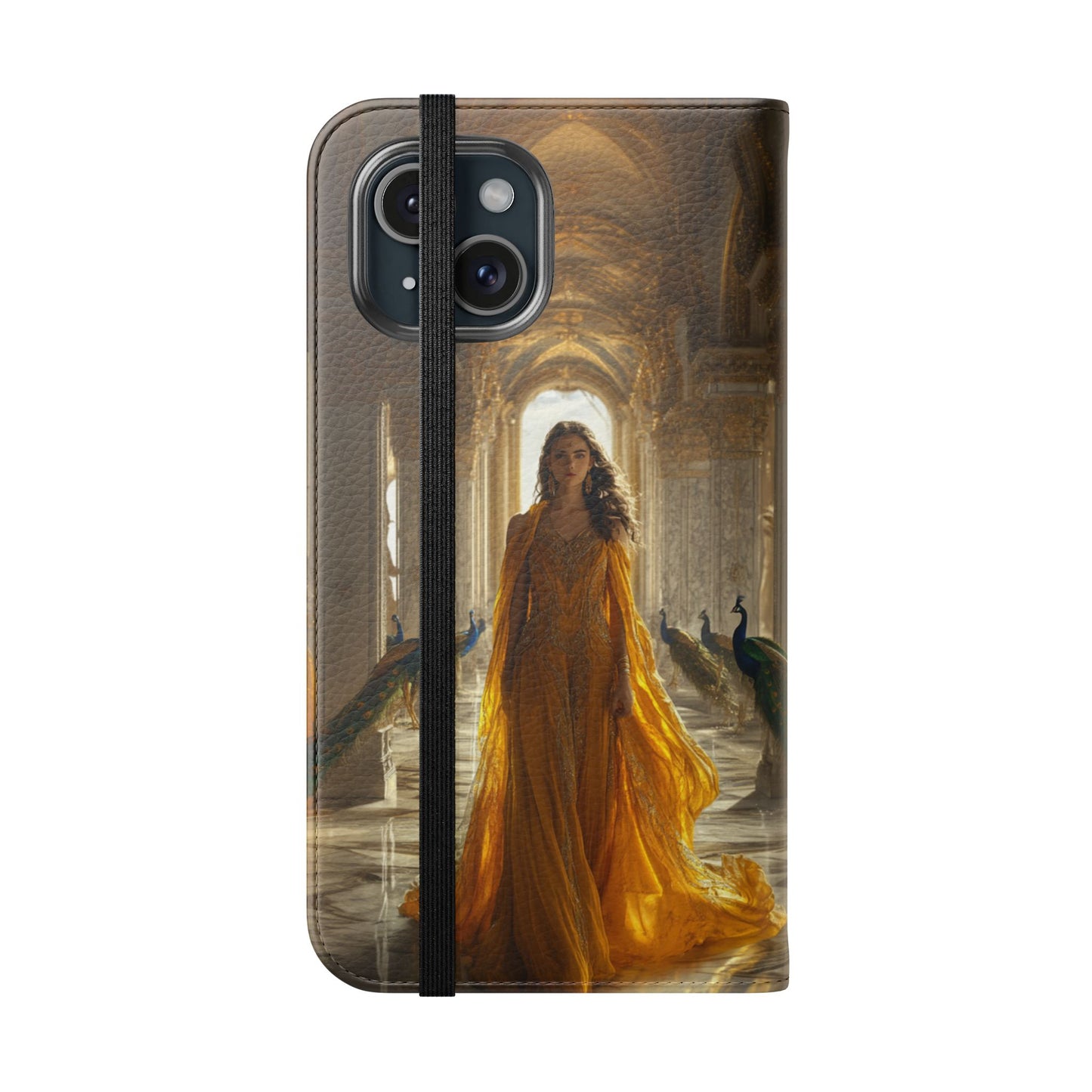 Hera Golden Palace Peacock Goddess - Wallet Flip Case