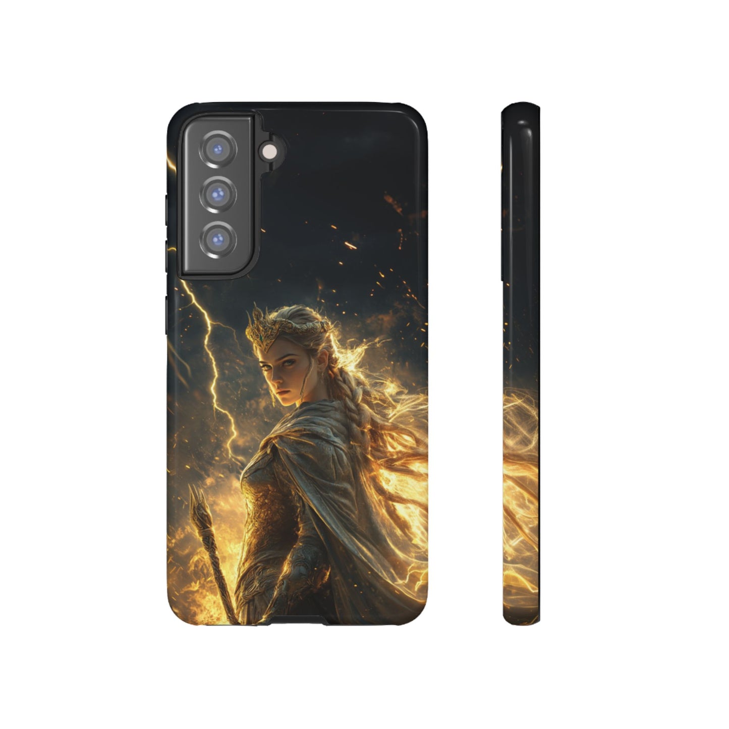 Elf Queen Golden Lightning Storm Crown - Tough Samsung Galaxy Case