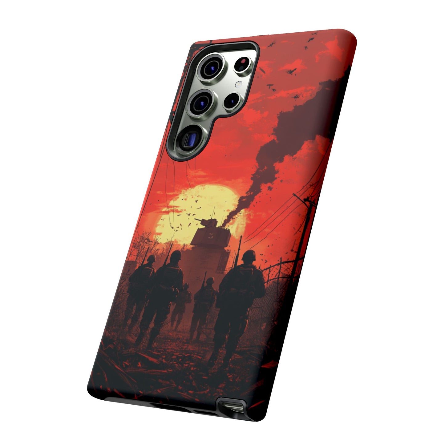 Dystopian Sunset Soldier Phone Case - iPhone, Google Pixel, Samsung Galaxy