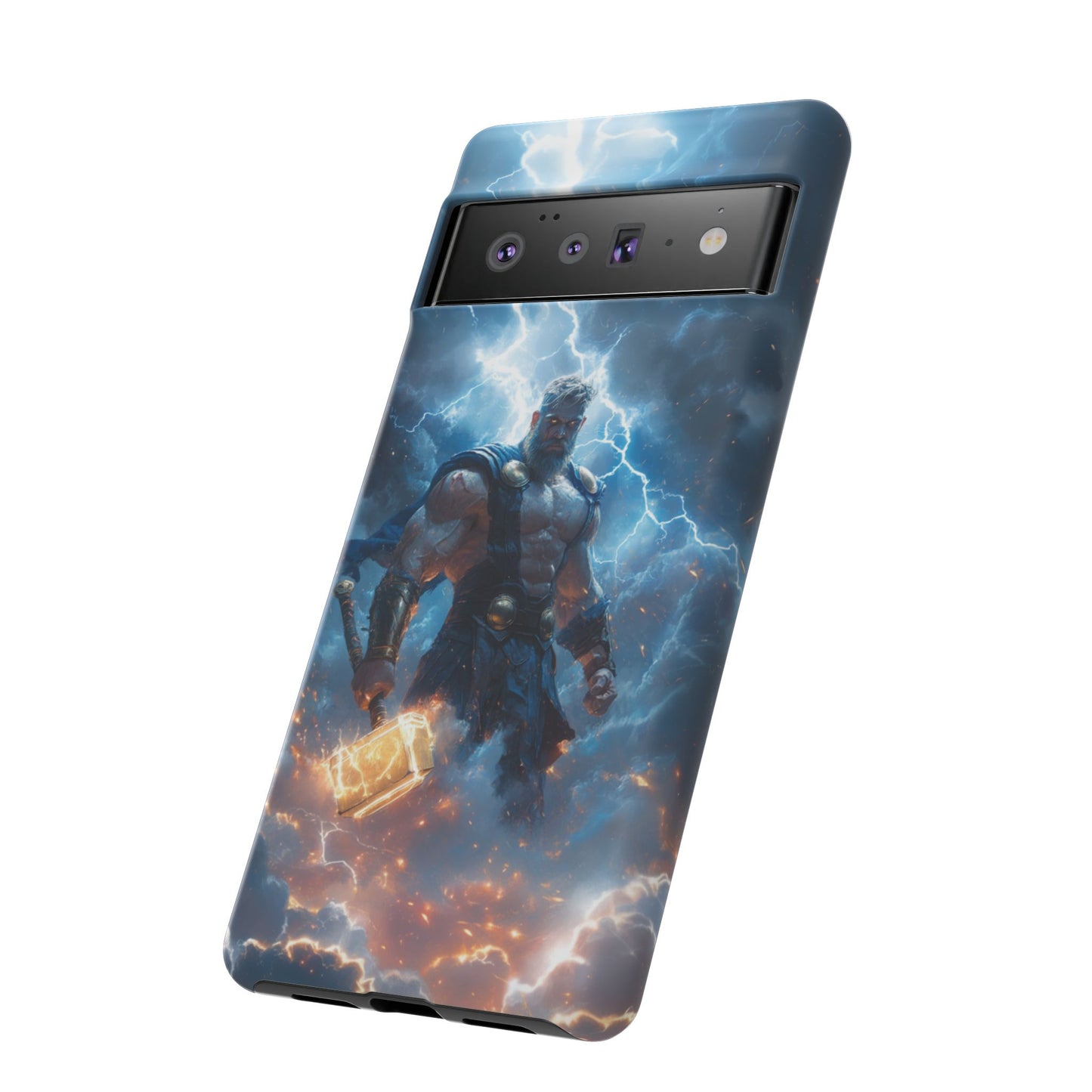 Thunderous Might: Thor Wielding Mjölnir Phone Case - iPhone, Google Pixel, Samsung