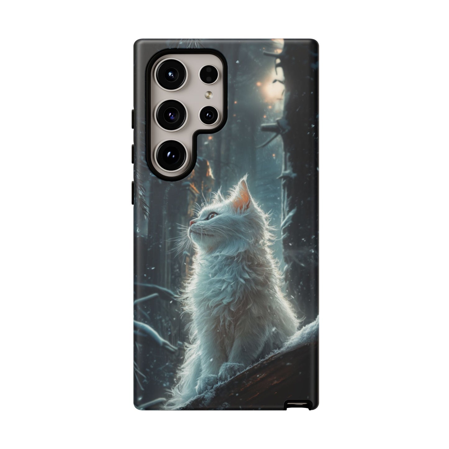 Winter Enchantment White Cat Phone Case - iPhone, Google Pixel, Samsung Galaxy