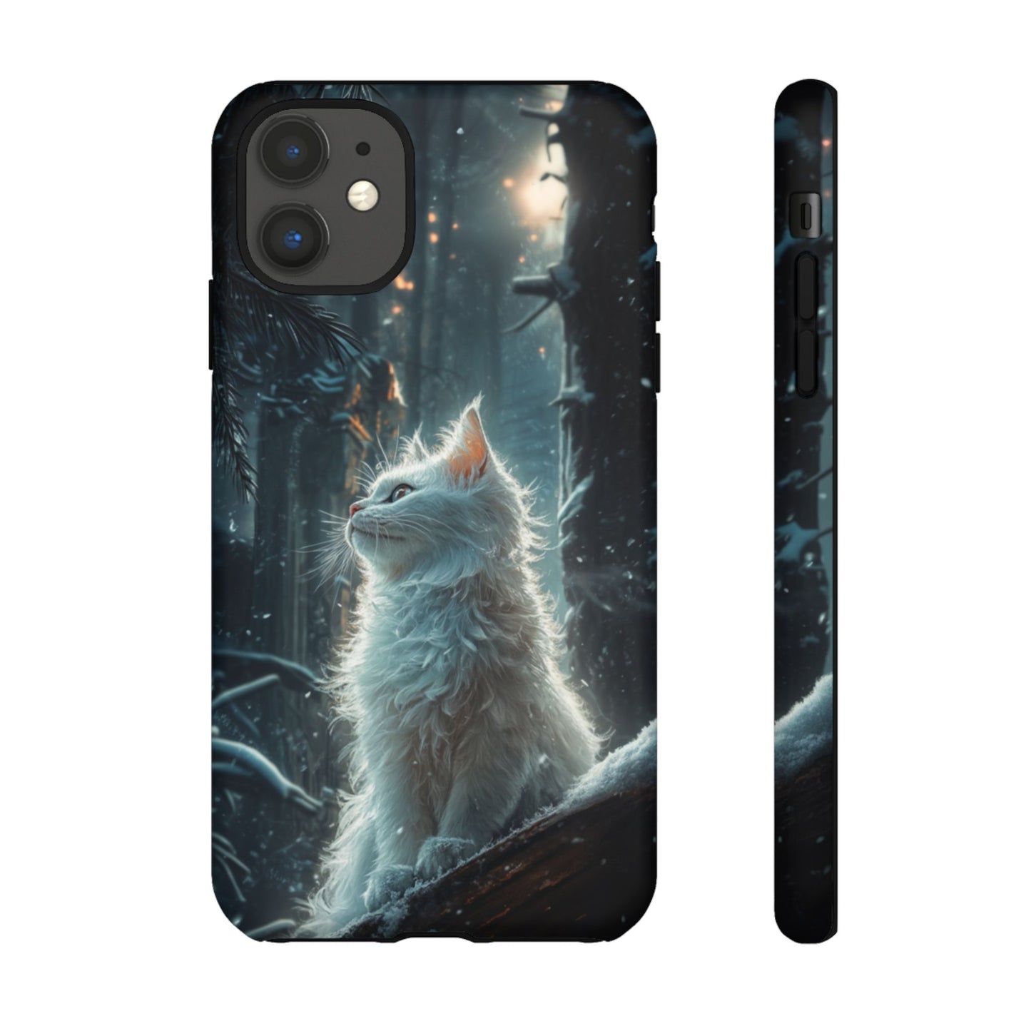 Winter Enchantment White Cat Phone Case - iPhone, Google Pixel, Samsung Galaxy