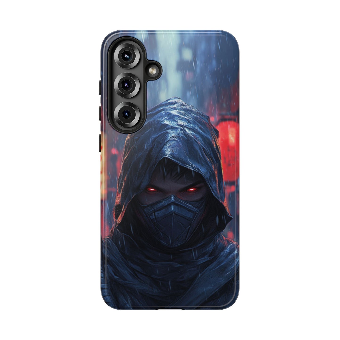 Cyberpunk Ninja Red Eyes Rain - Tough Samsung Galaxy Case