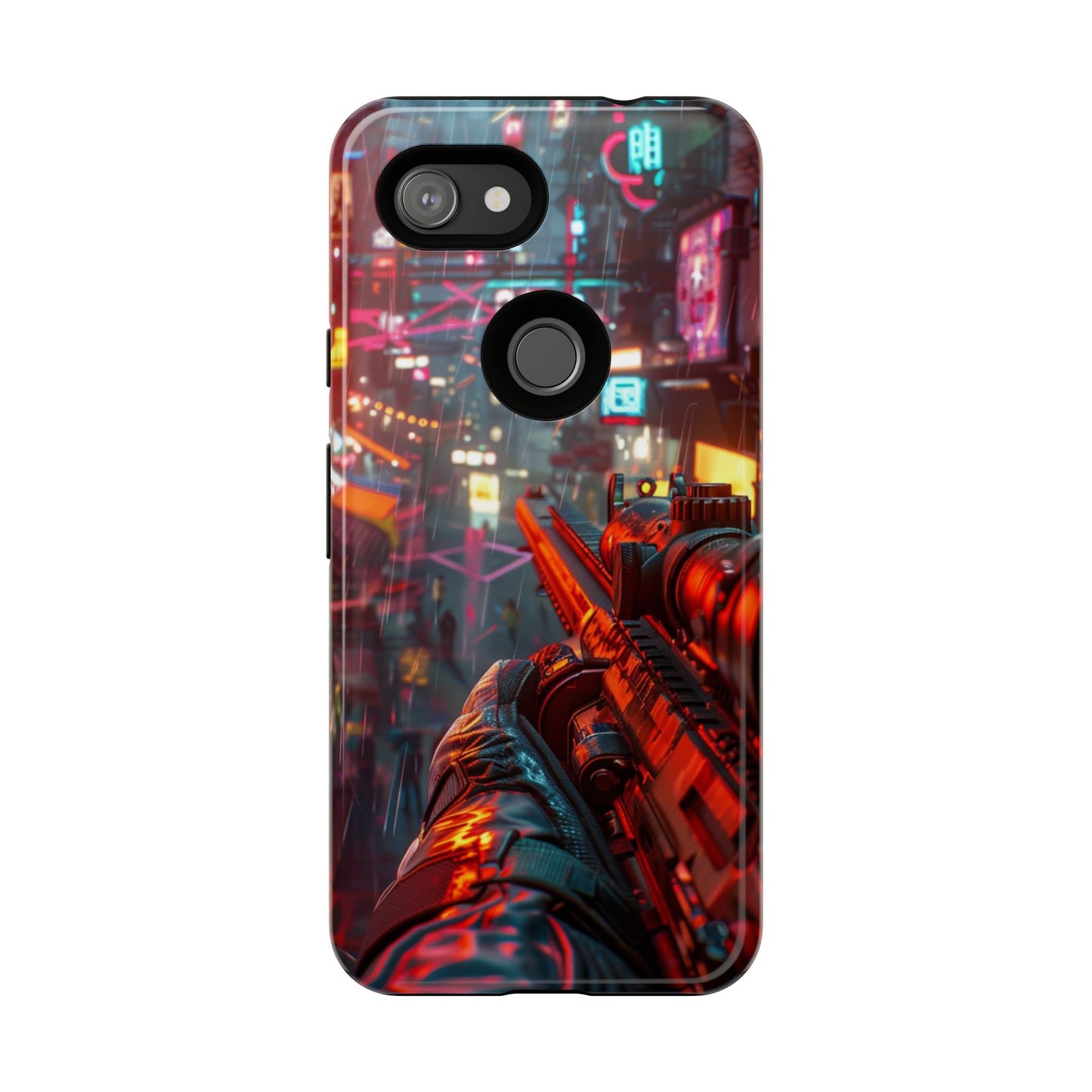 Neon Rain Sniper – Tough Google Pixel Case