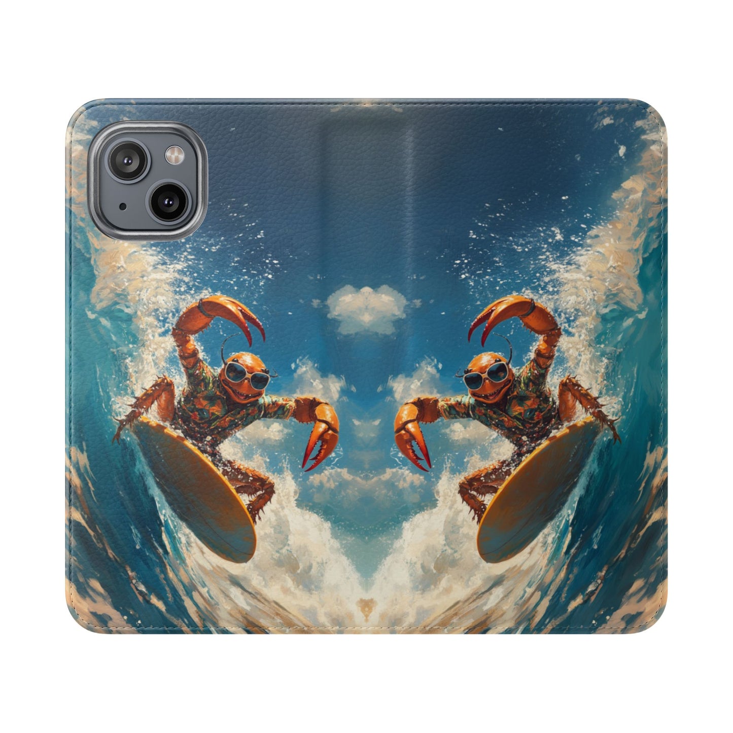Surfing Crab - Wallet Flip Case