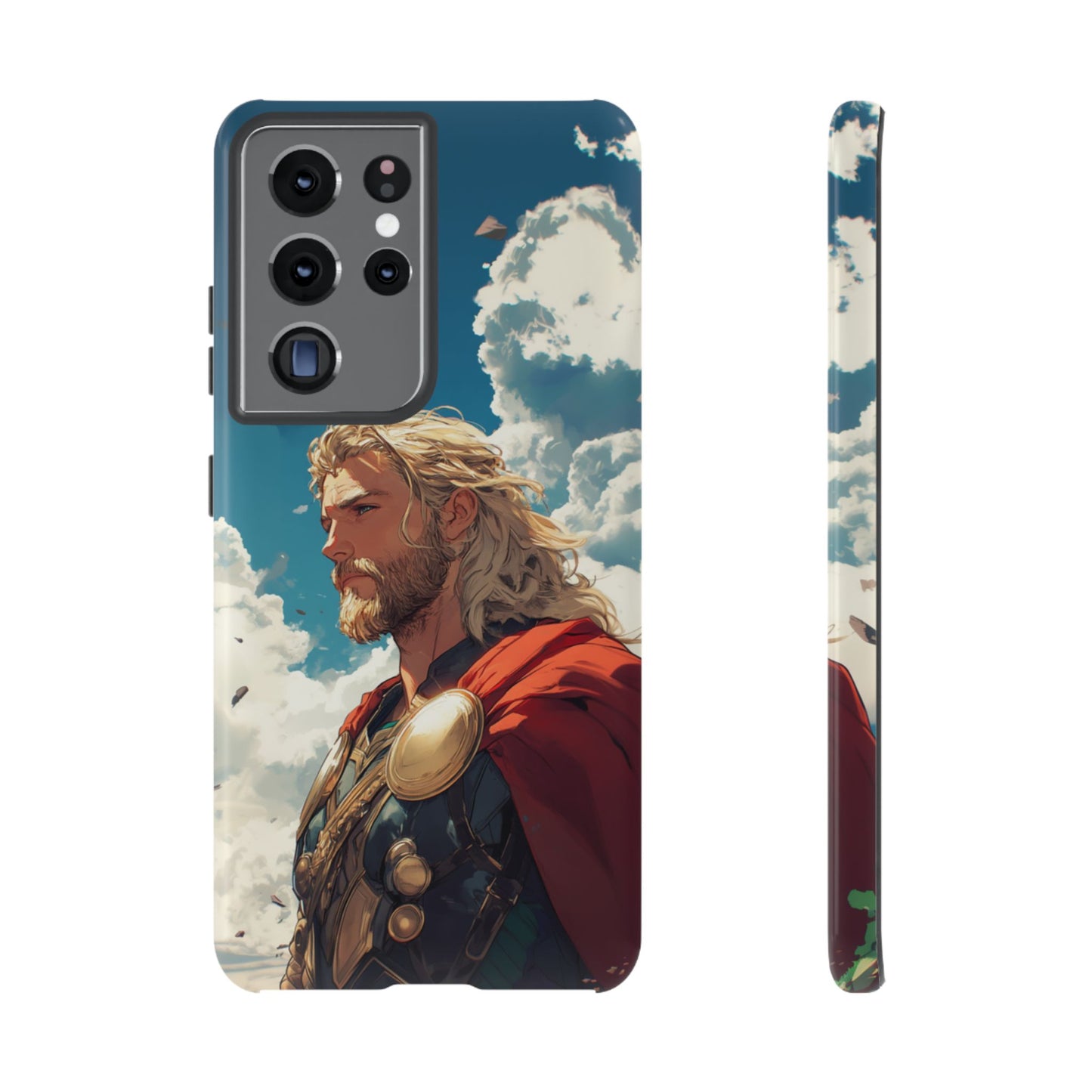 Celestial Protector: Anime-Style Thor Phone Case - iPhone, Google Pixel, Samsung