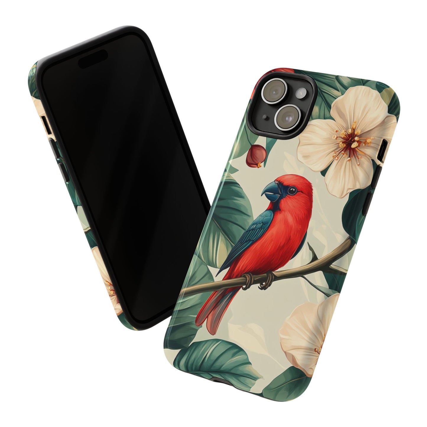 Tropical Bird and Hibiscus Phone Case – iPhone, Google Pixel, Samsung Galaxy