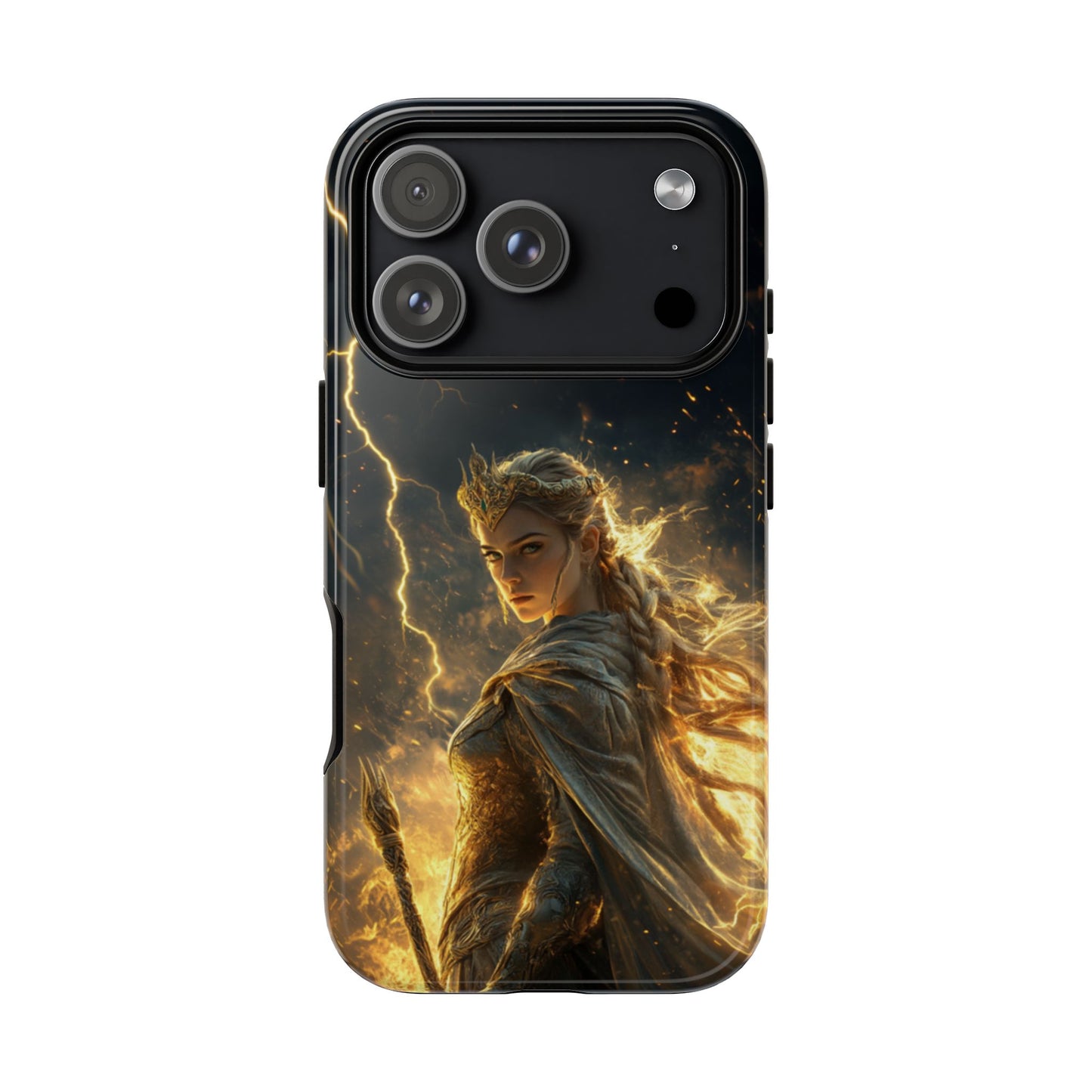 Elf Queen Golden Lightning Storm Crown - Tough iPhone Case