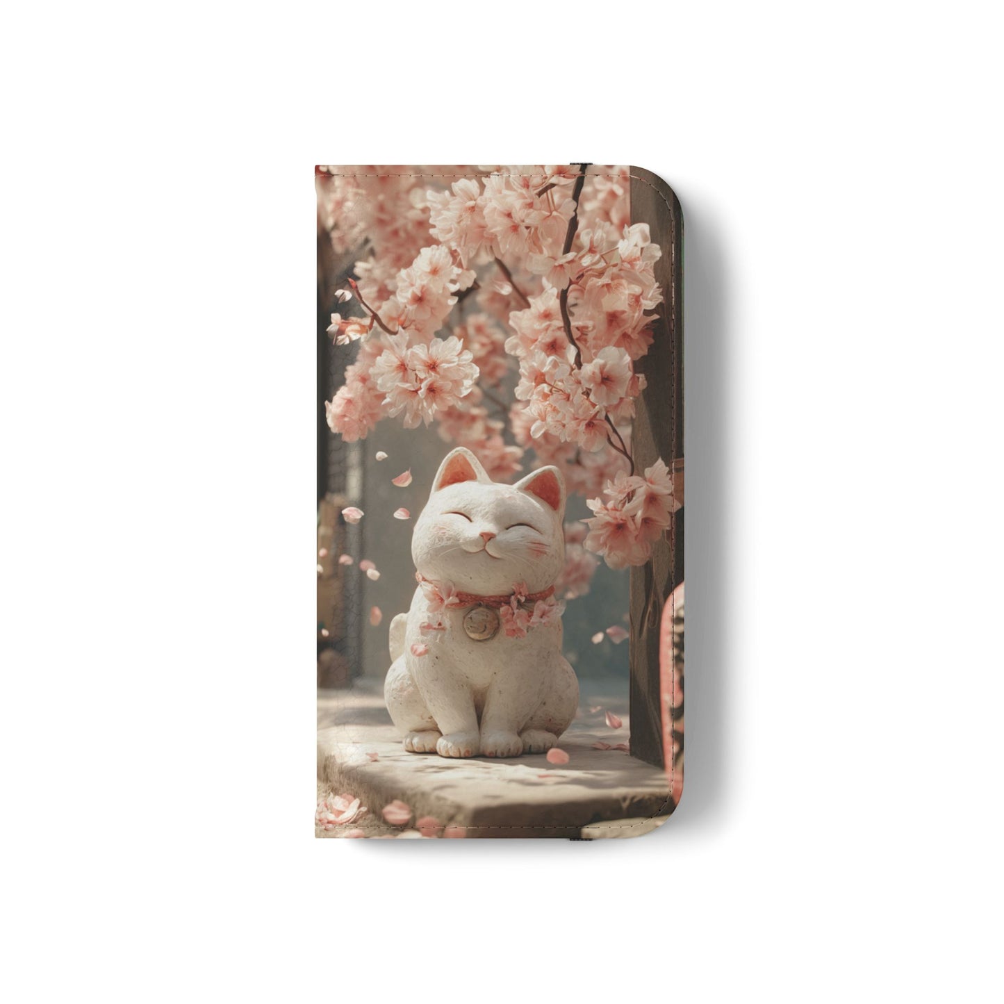 Sakura Lucky Cat - Wallet Flip Case