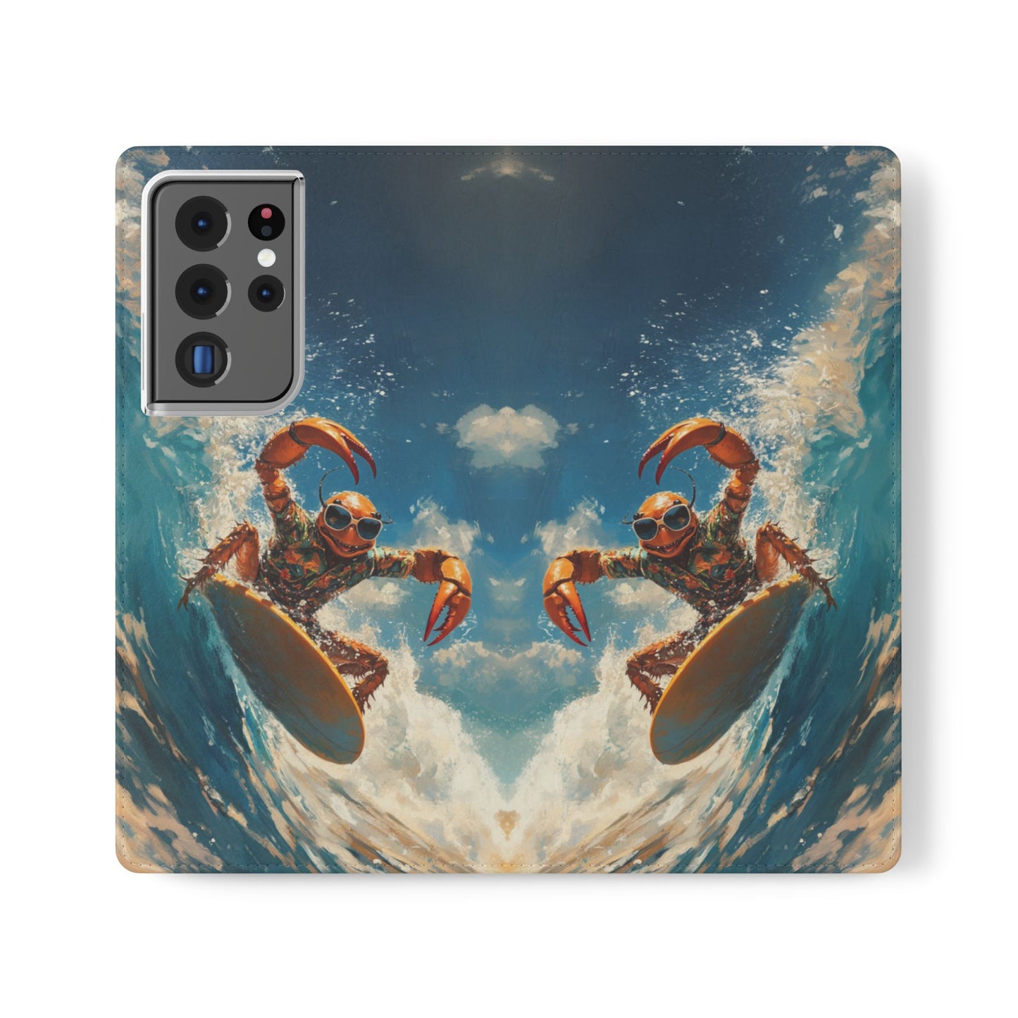 Surfing Crab - Wallet Flip Case