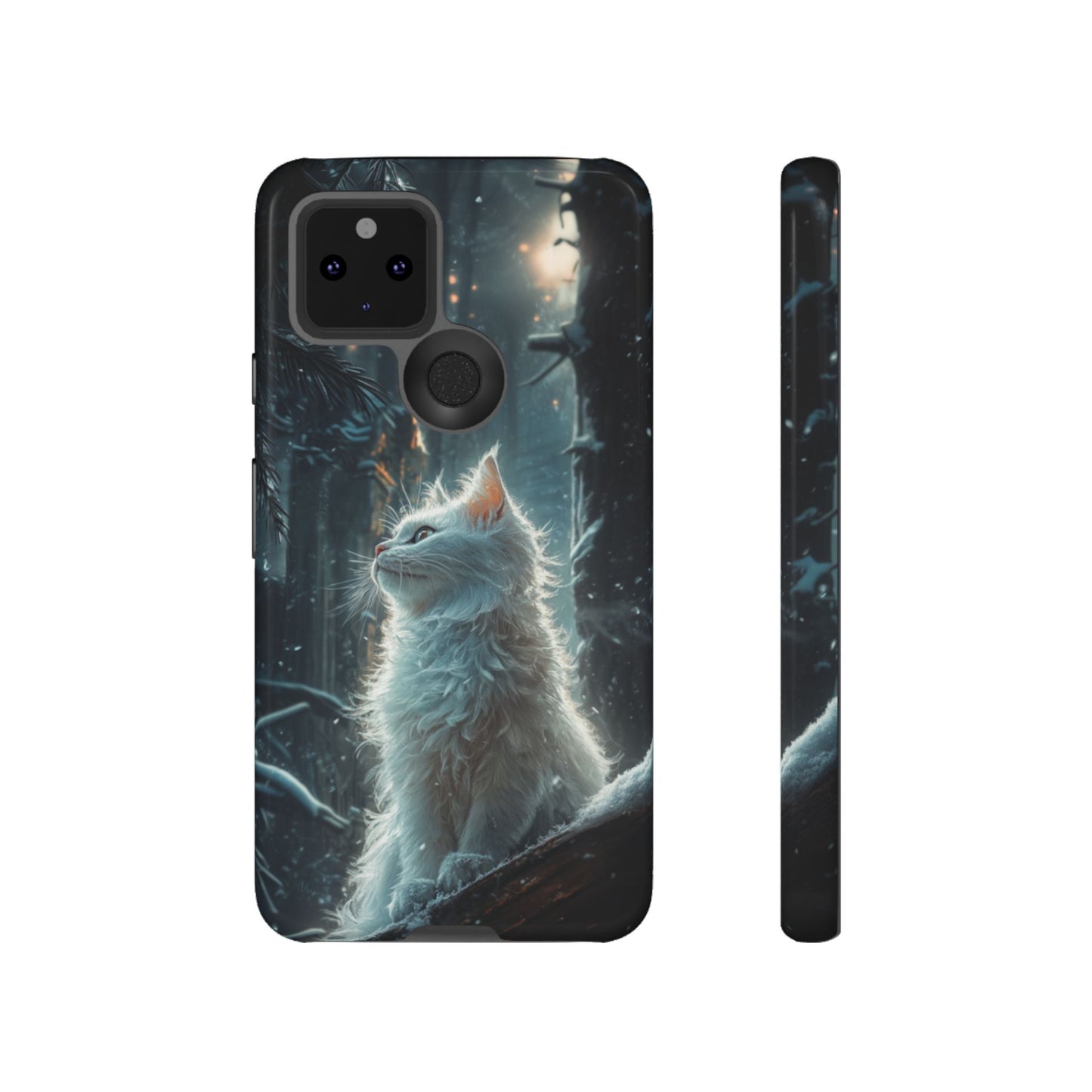 Winter Enchantment White Cat Phone Case - iPhone, Google Pixel, Samsung Galaxy