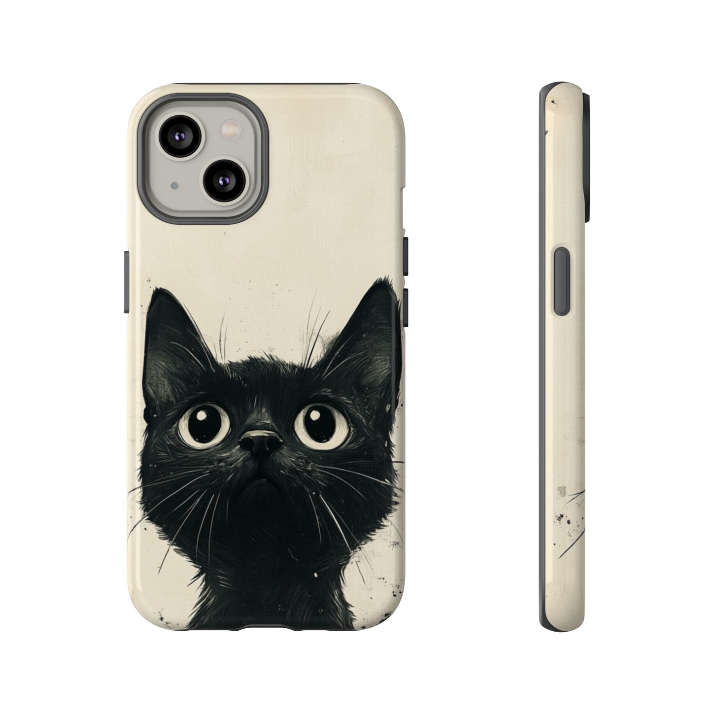 Black Cat Ink Sketch - Tough iPhone Case