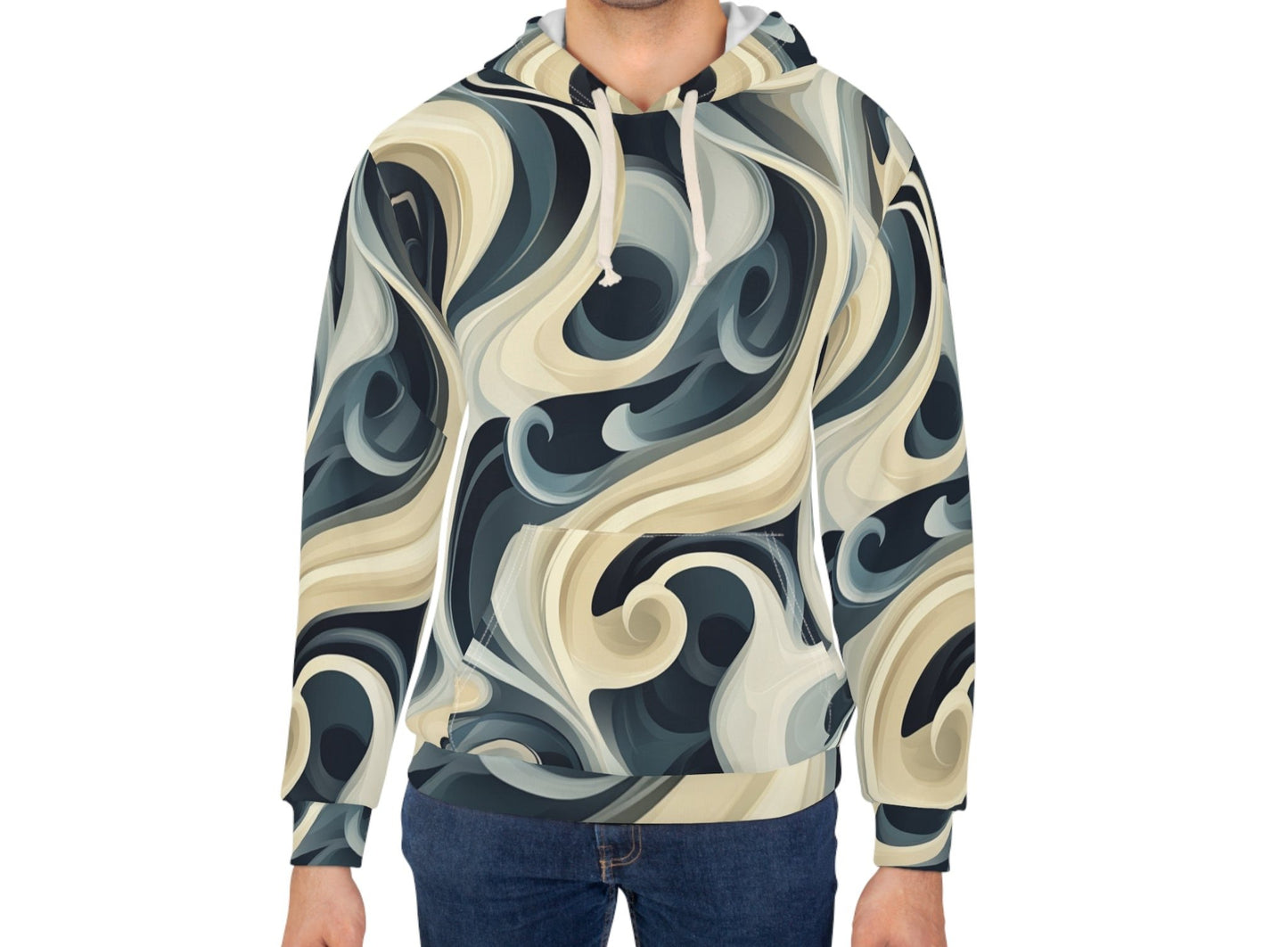 Swirling Waves All-Over Print Hoodie