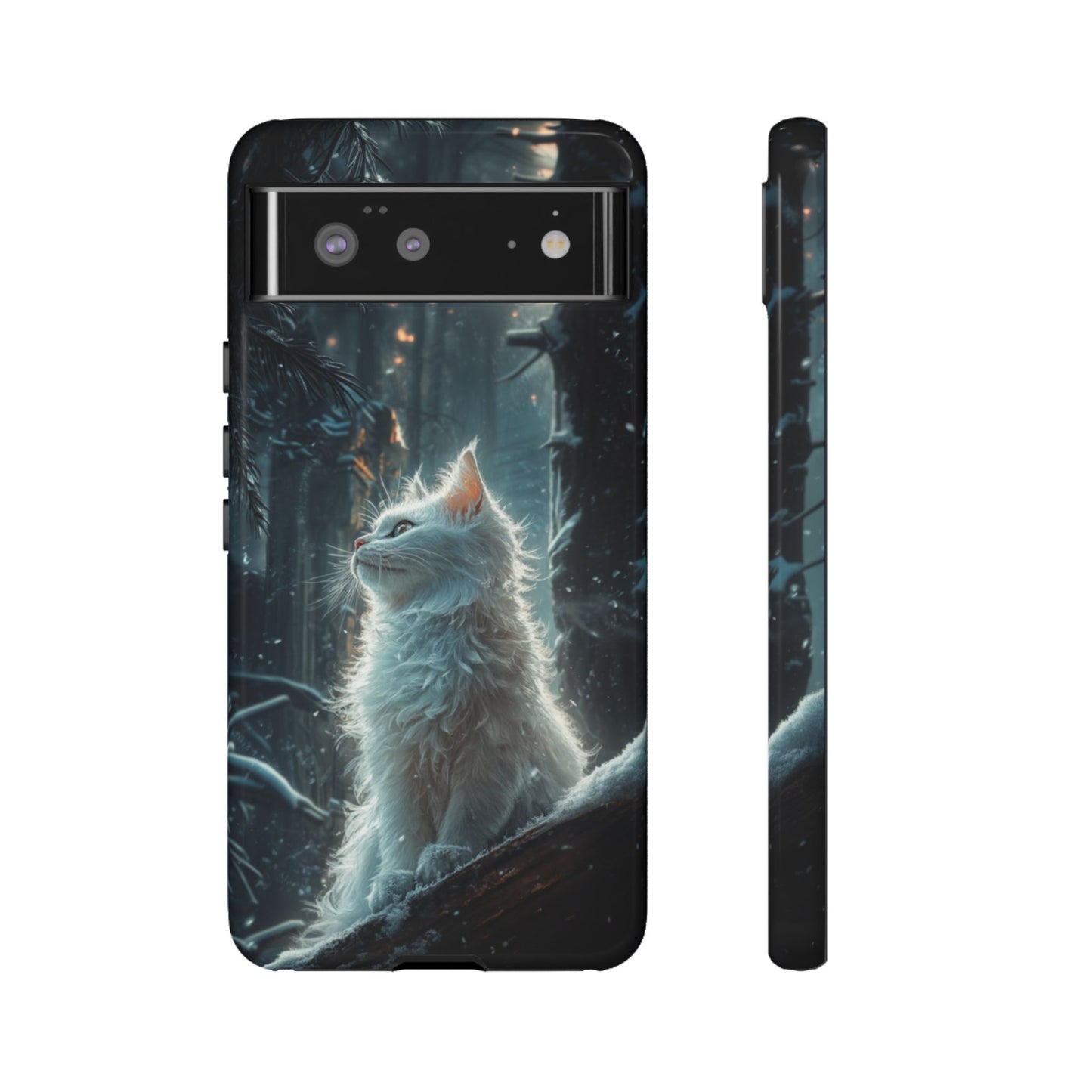 Winter Enchantment White Cat Phone Case - iPhone, Google Pixel, Samsung Galaxy