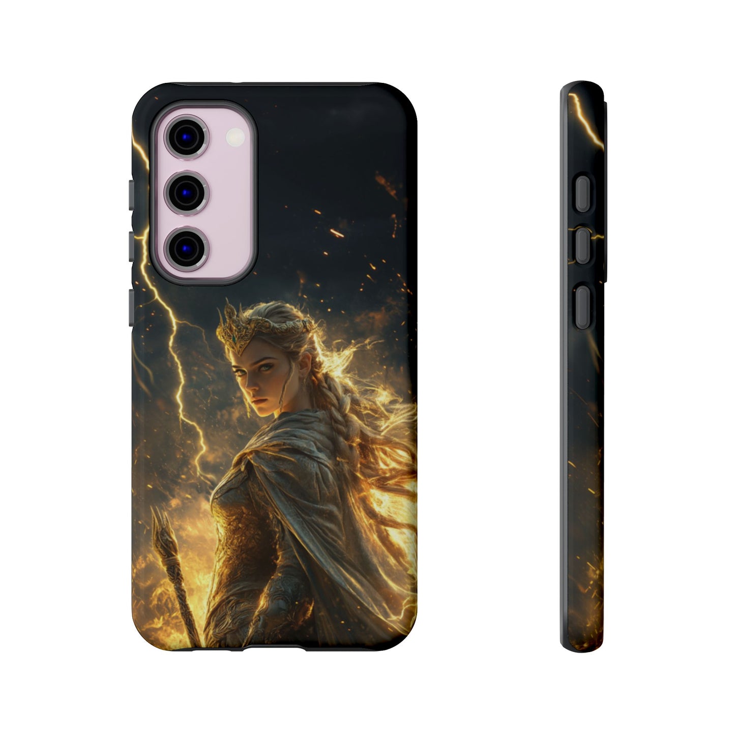 Elf Queen Golden Lightning Storm Crown - Tough Samsung Galaxy Case