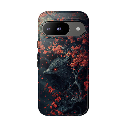 Crimson Raven Bloom – Tough Google Pixel Case
