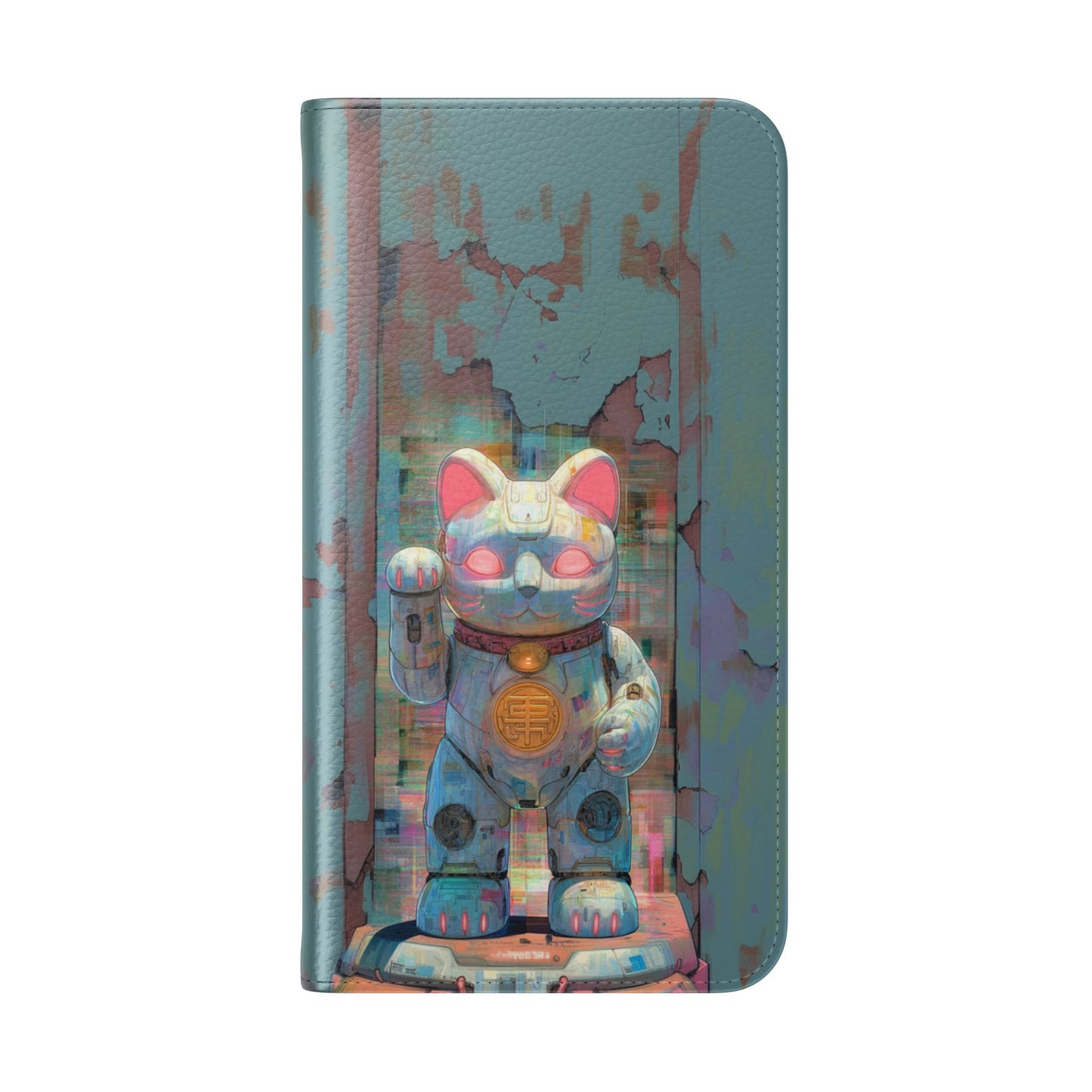 Cyber Lucky Cat - Wallet Flip Case