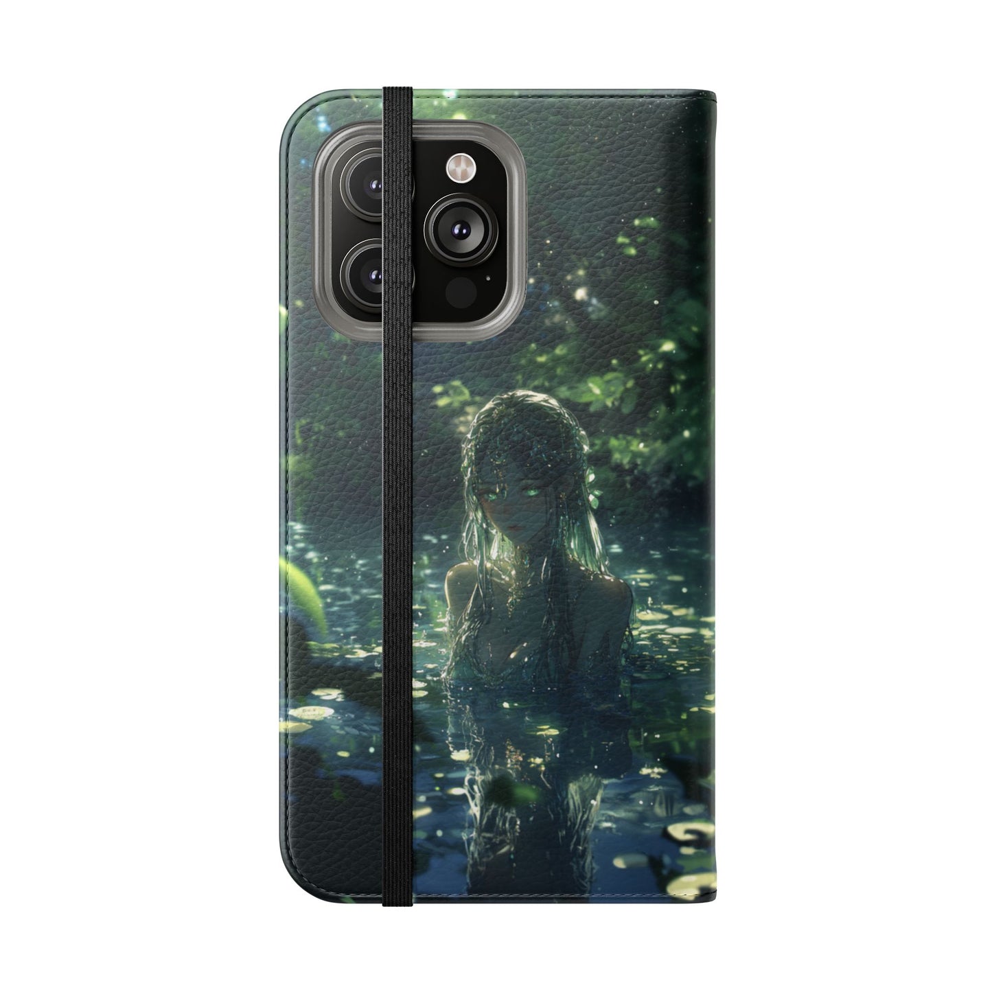 Forest Water Nymph Green Eyes Pond - Wallet Flip Case