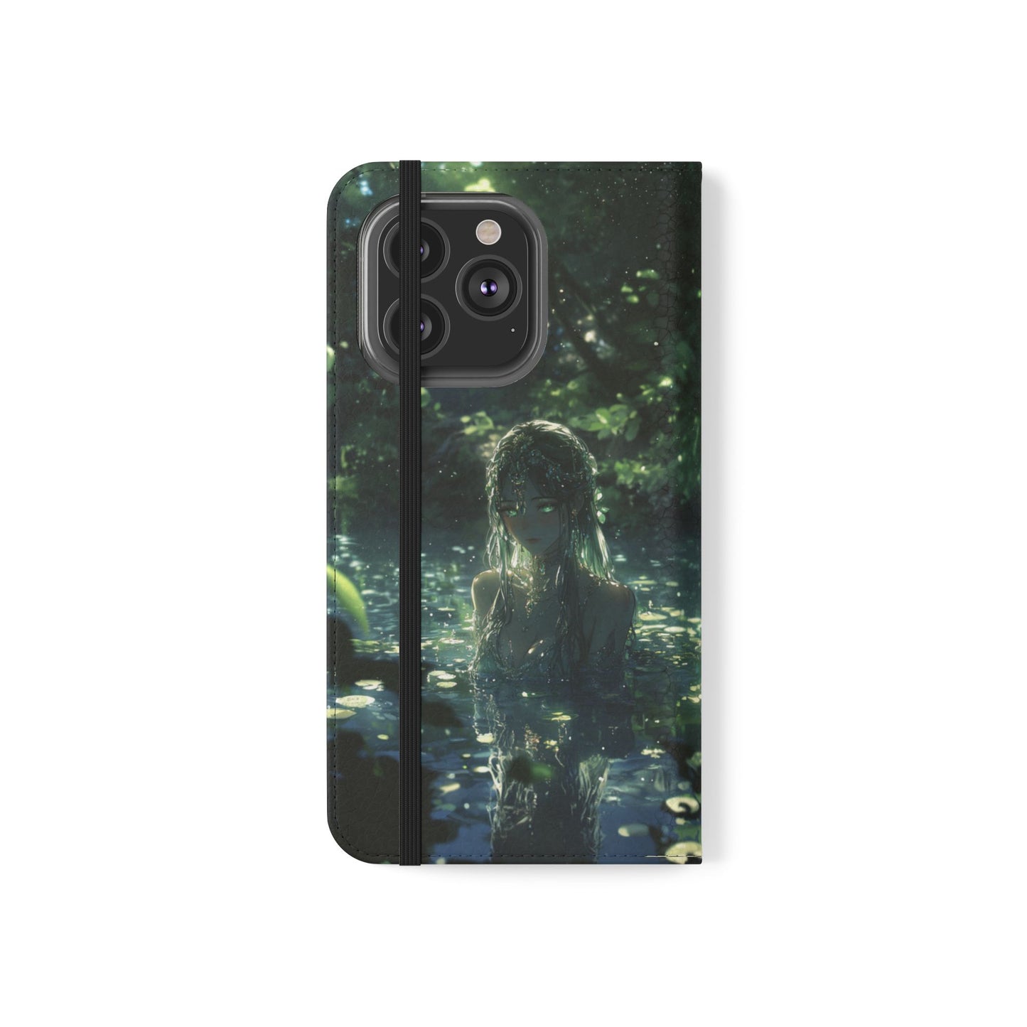 Forest Water Nymph Green Eyes Pond - Wallet Flip Case