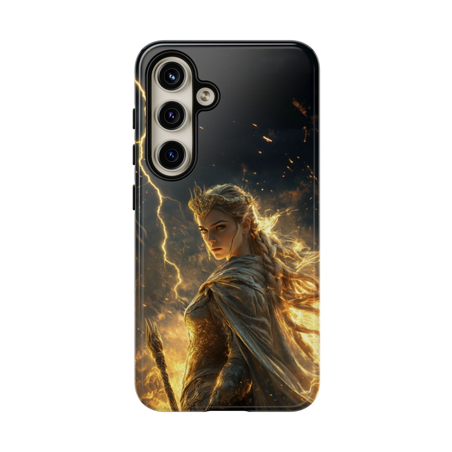 Elf Queen Golden Lightning Storm Crown - Tough Samsung Galaxy Case