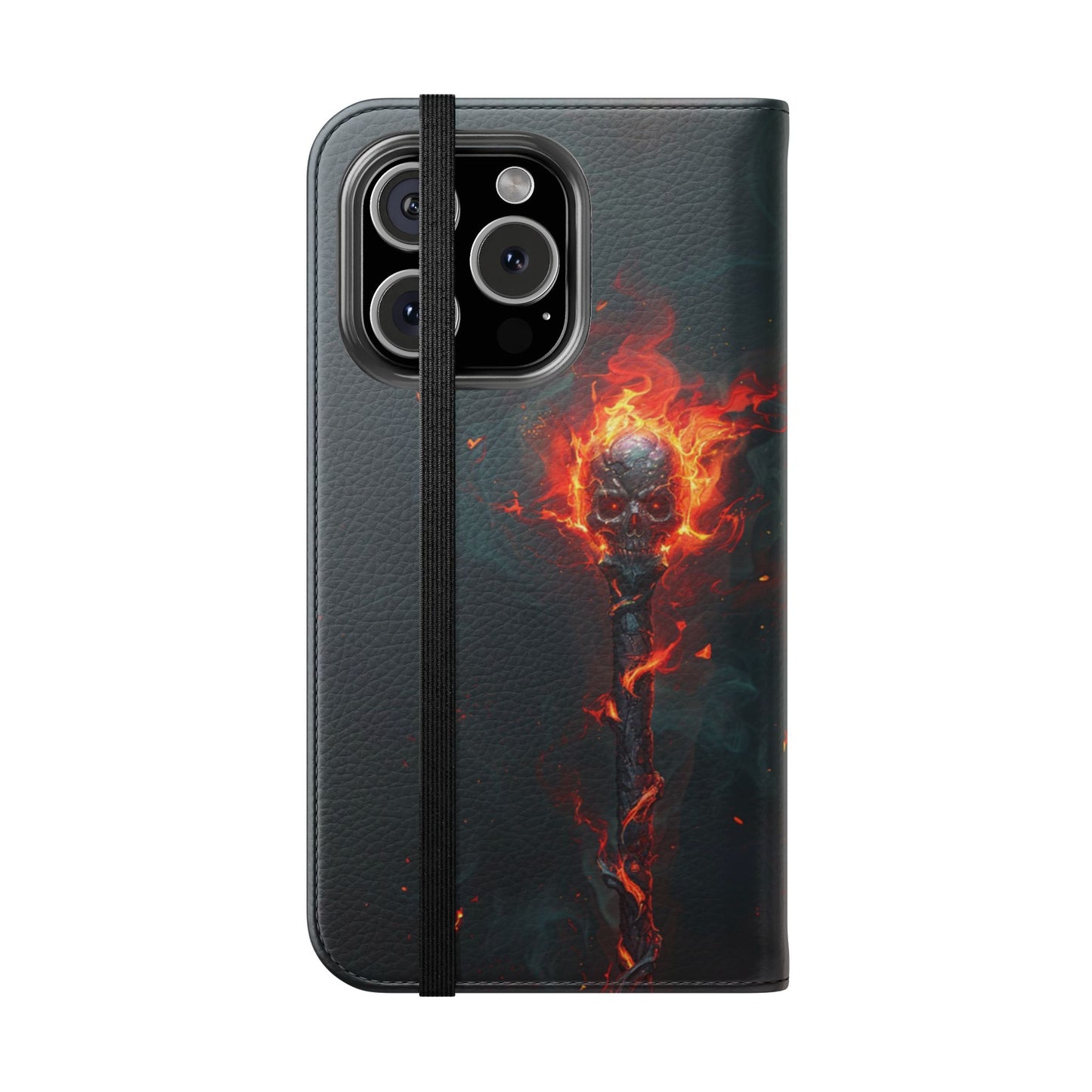 Inferno Skull Staff - Wallet Flip Case