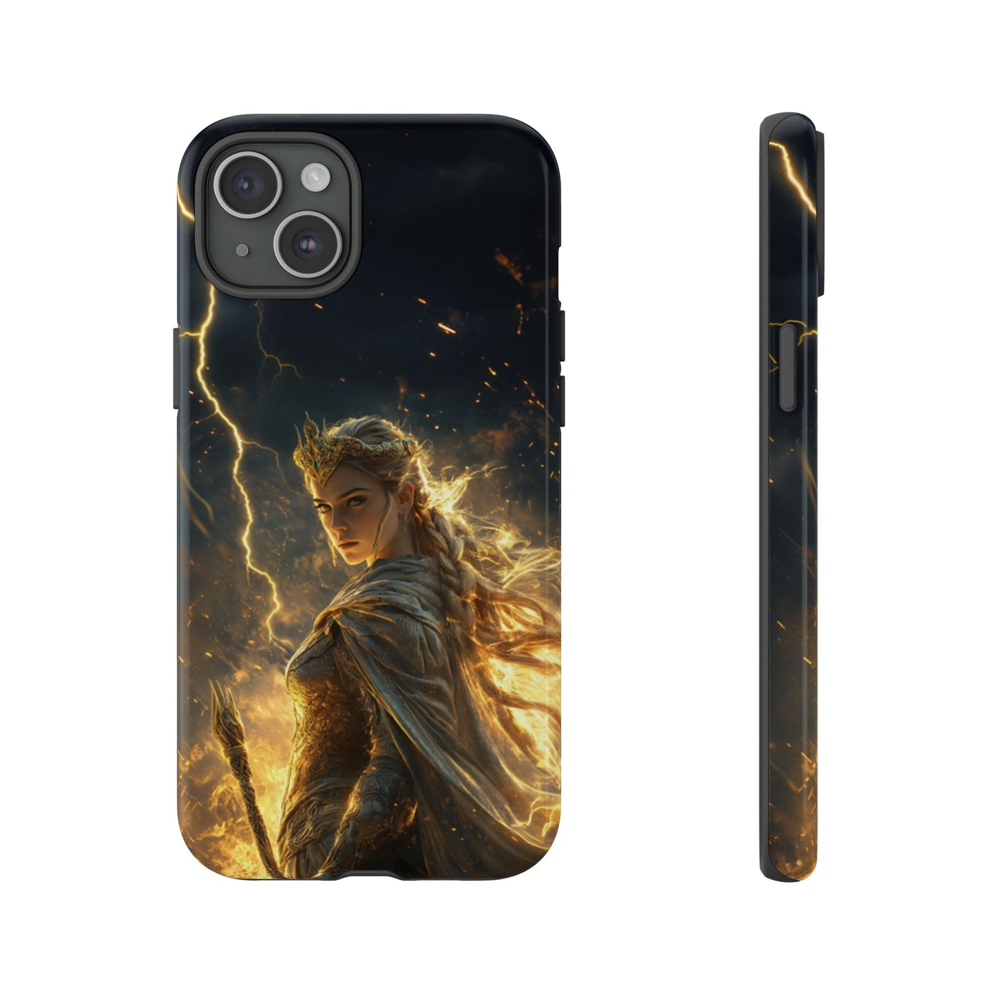 Elf Queen Golden Lightning Storm Crown - Tough iPhone Case
