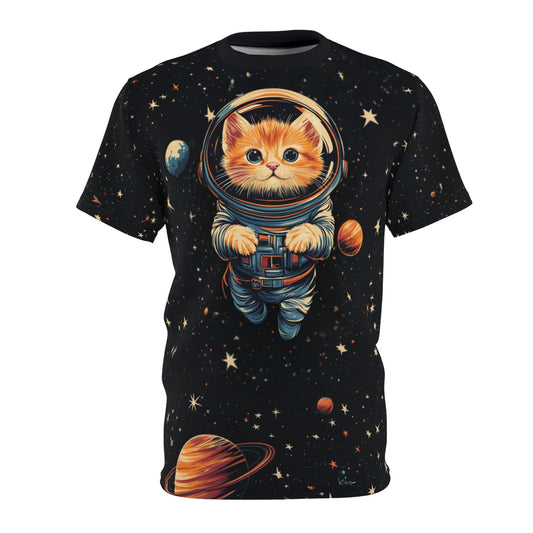 Space Cat Astronaut All-Over Print T-Shirt