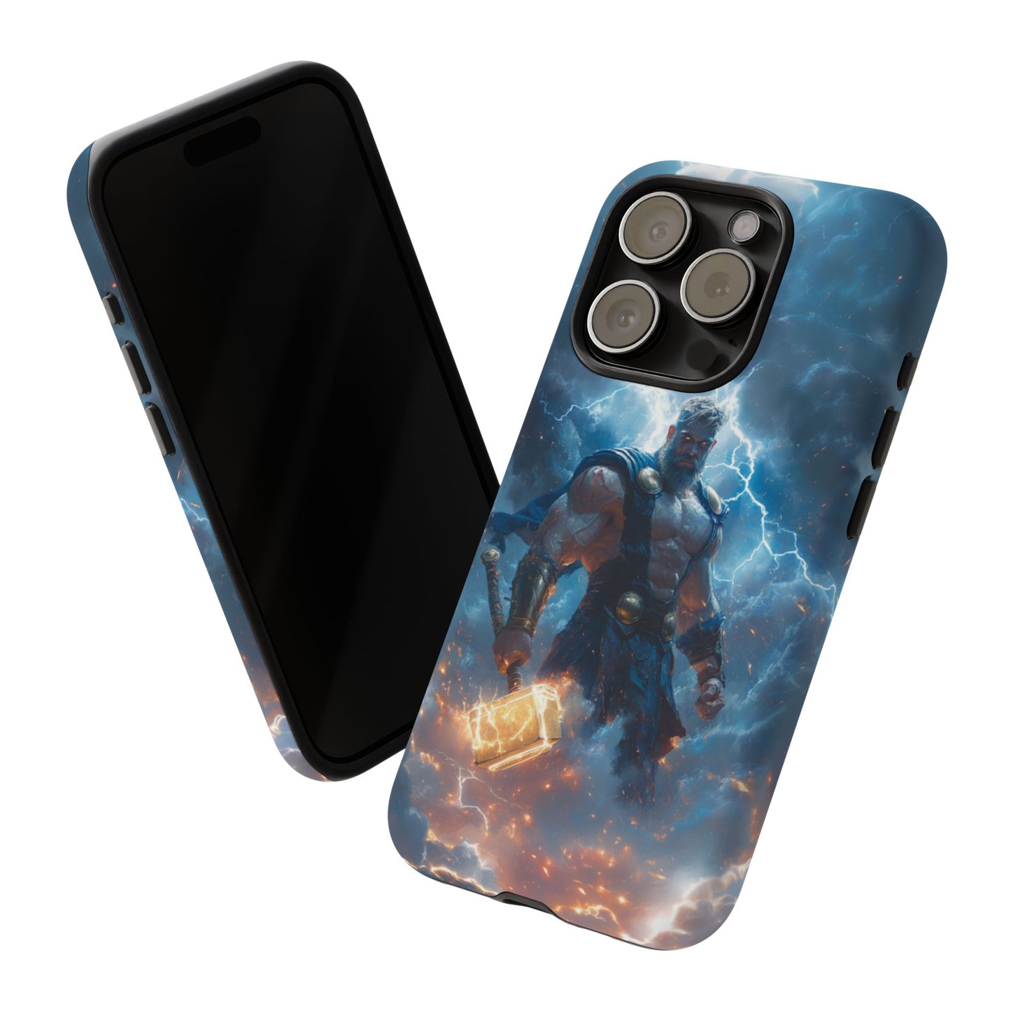 Thunderous Might: Thor Wielding Mjölnir Phone Case - iPhone, Google Pixel, Samsung