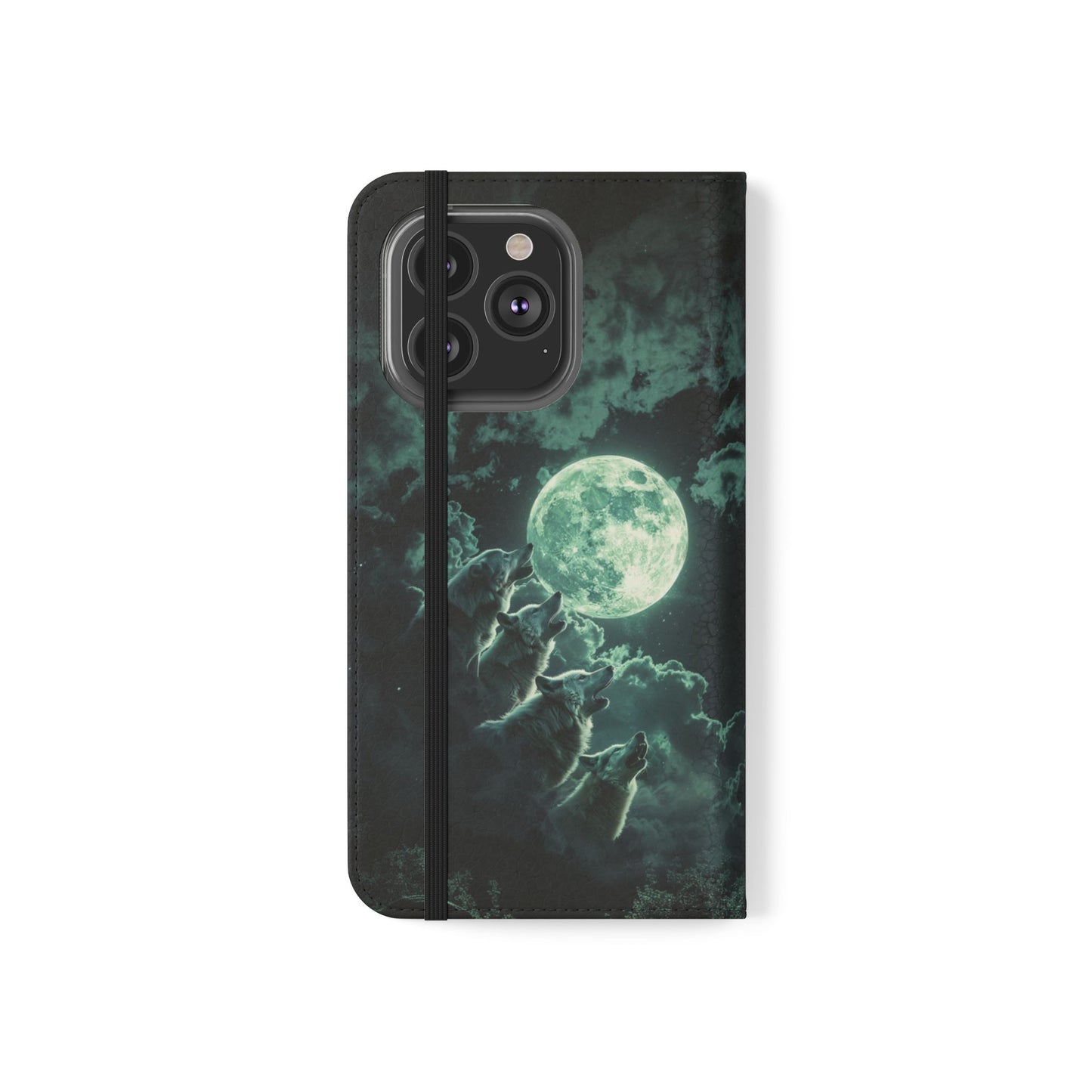 Moonlit Wolf Chorus - Wallet Flip Case