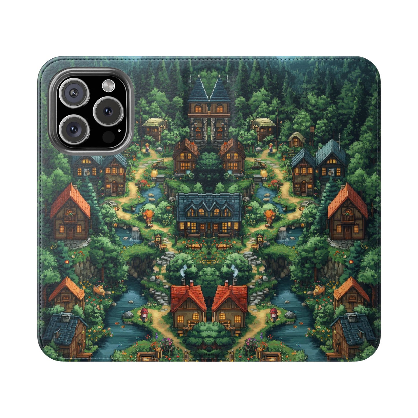 Pixel Forest Hamlet - Wallet Flip Case