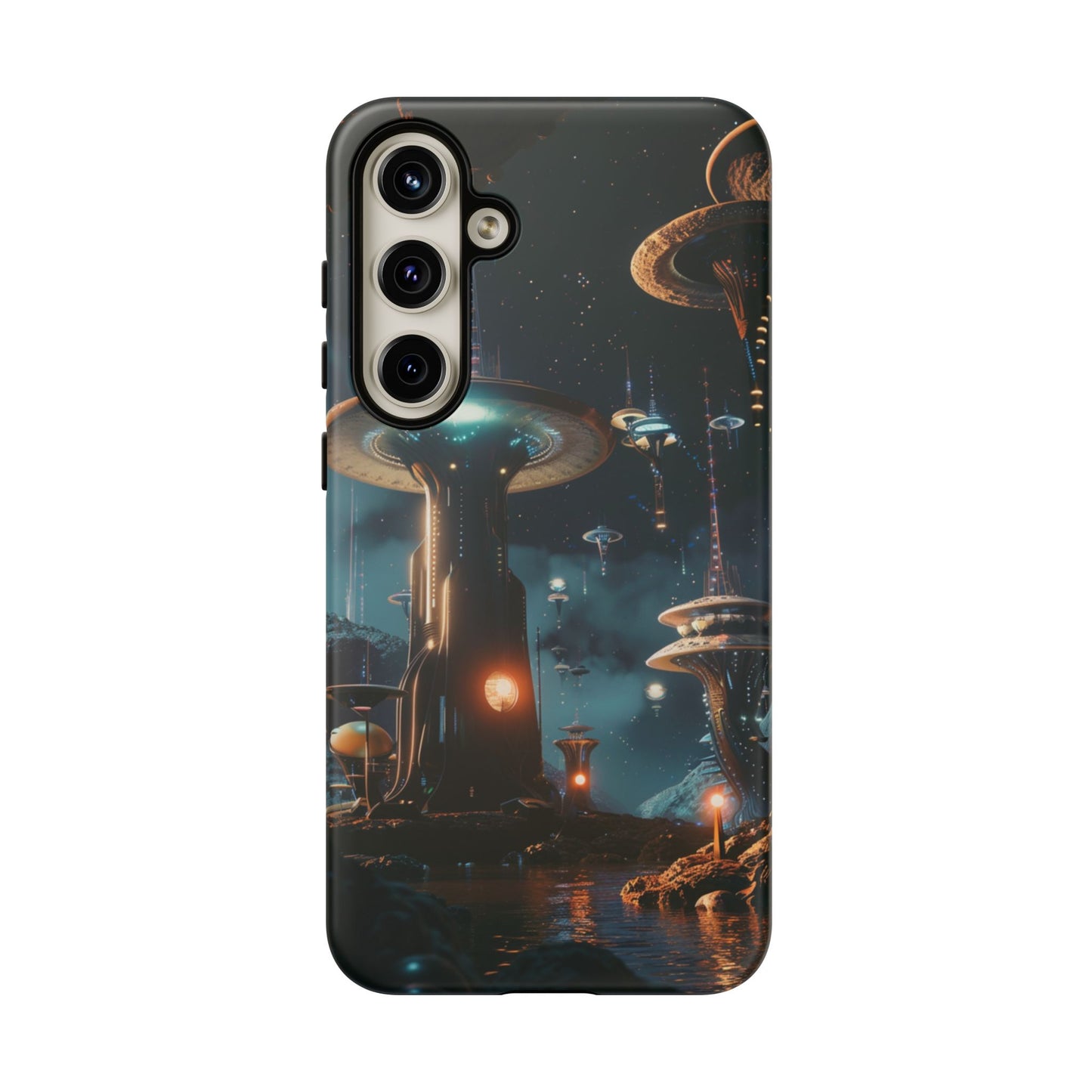 Futuristic Alien City - iPhone, Google Pixel, Samsung Galaxy