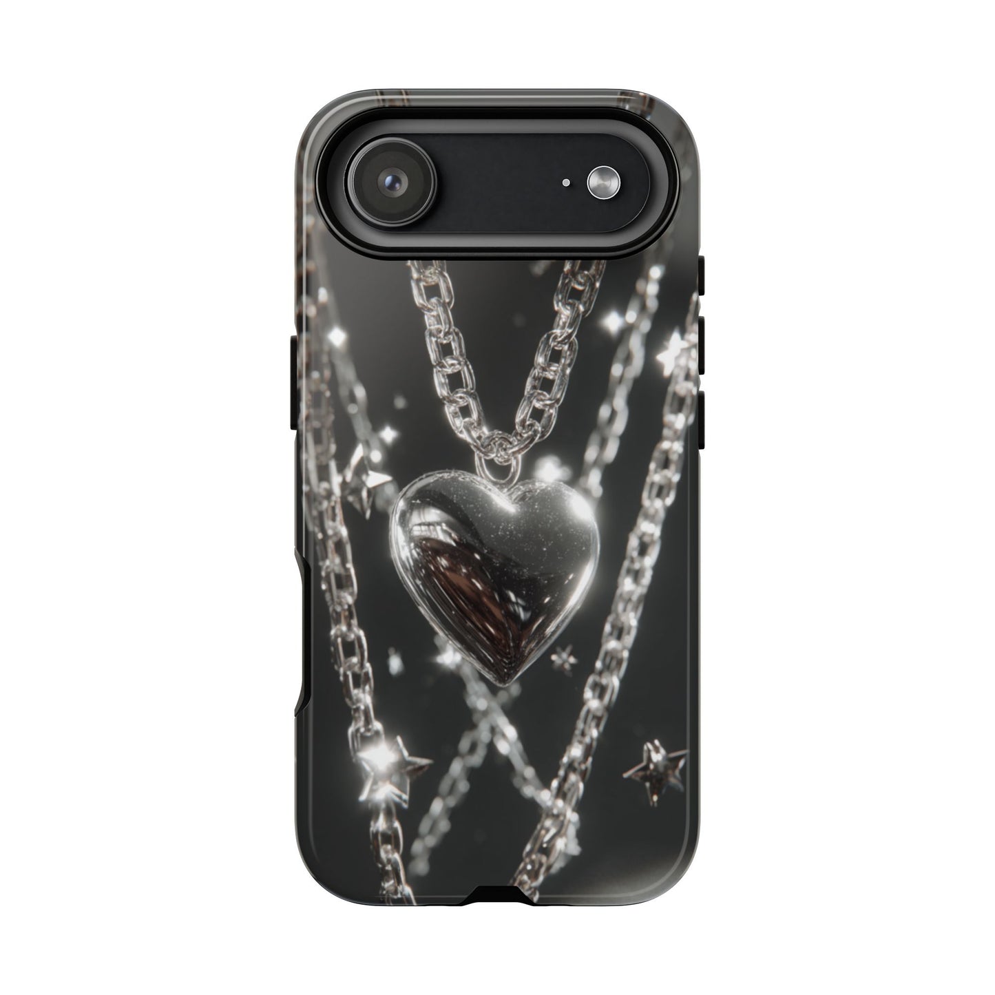 Silver Heart Chains - Tough iPhone Case