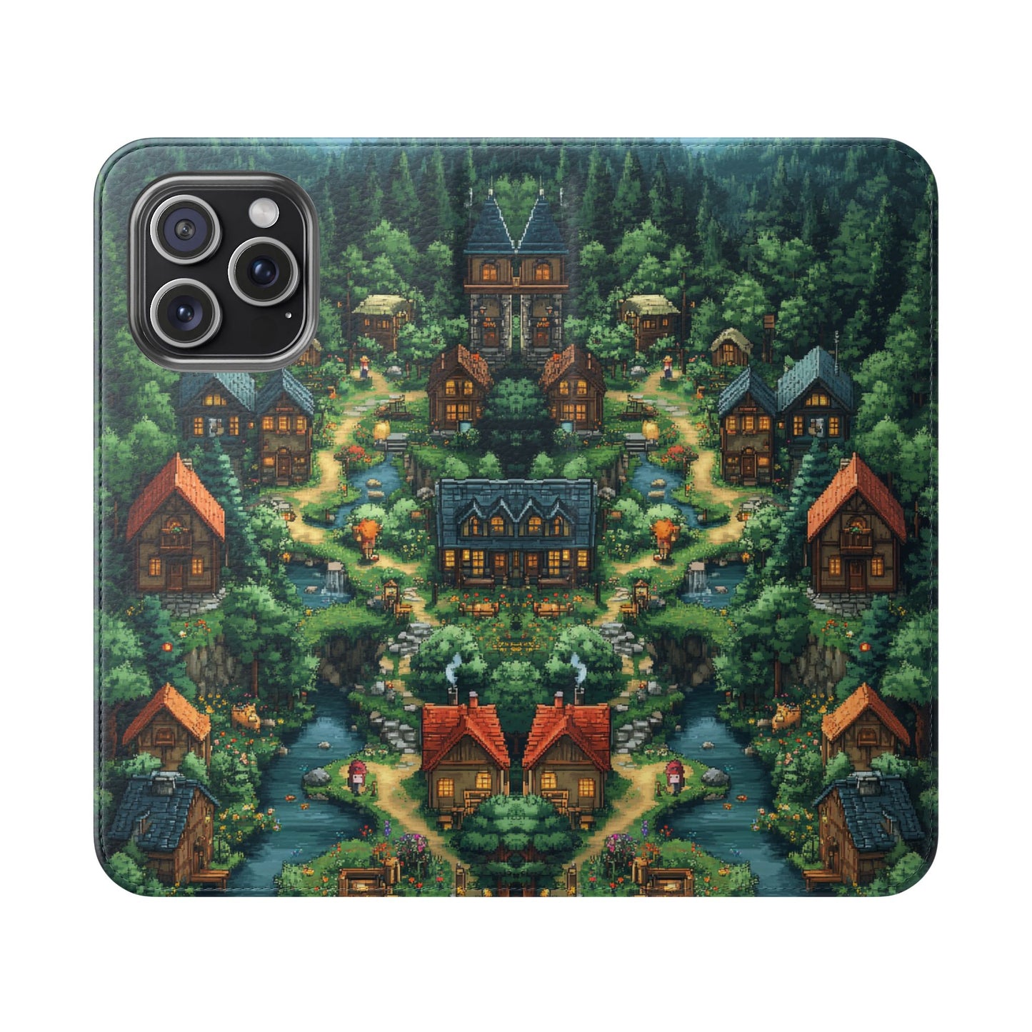 Pixel Forest Hamlet - Wallet Flip Case